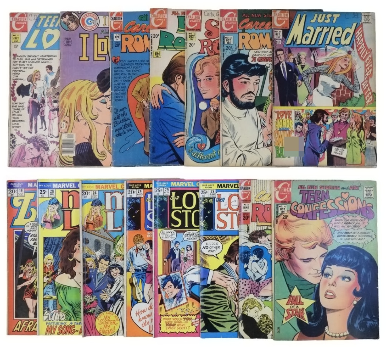 9-Charlton 6-Marvel Love Romance Comics