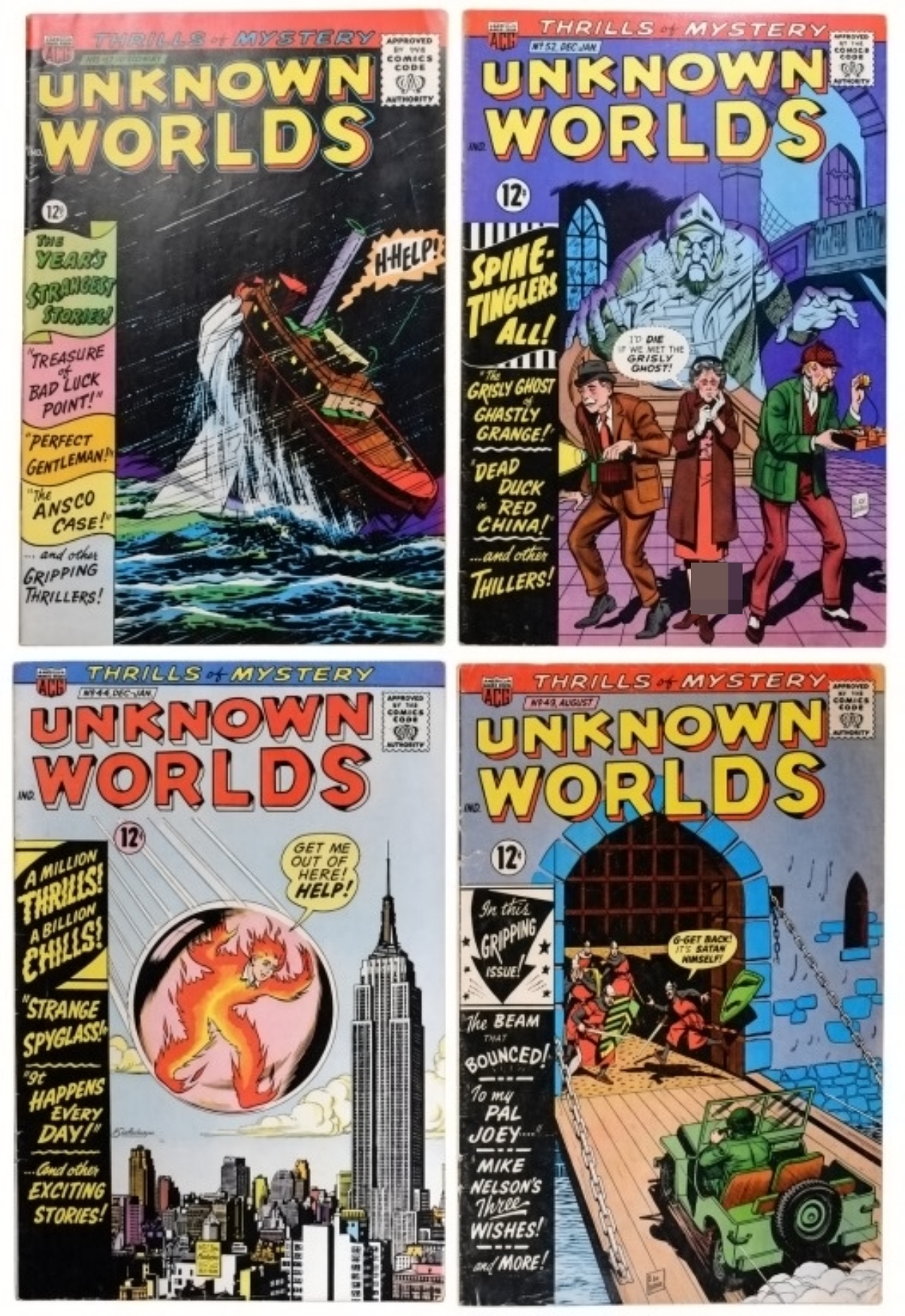 4-Unkown Worlds ACG Silver Age Lot
