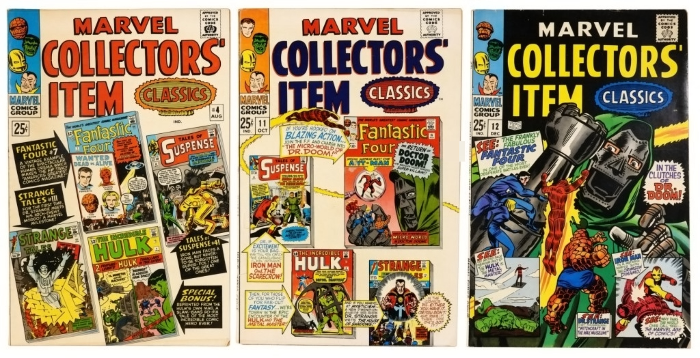 3-Marvel Collectors' Item Classics Lot