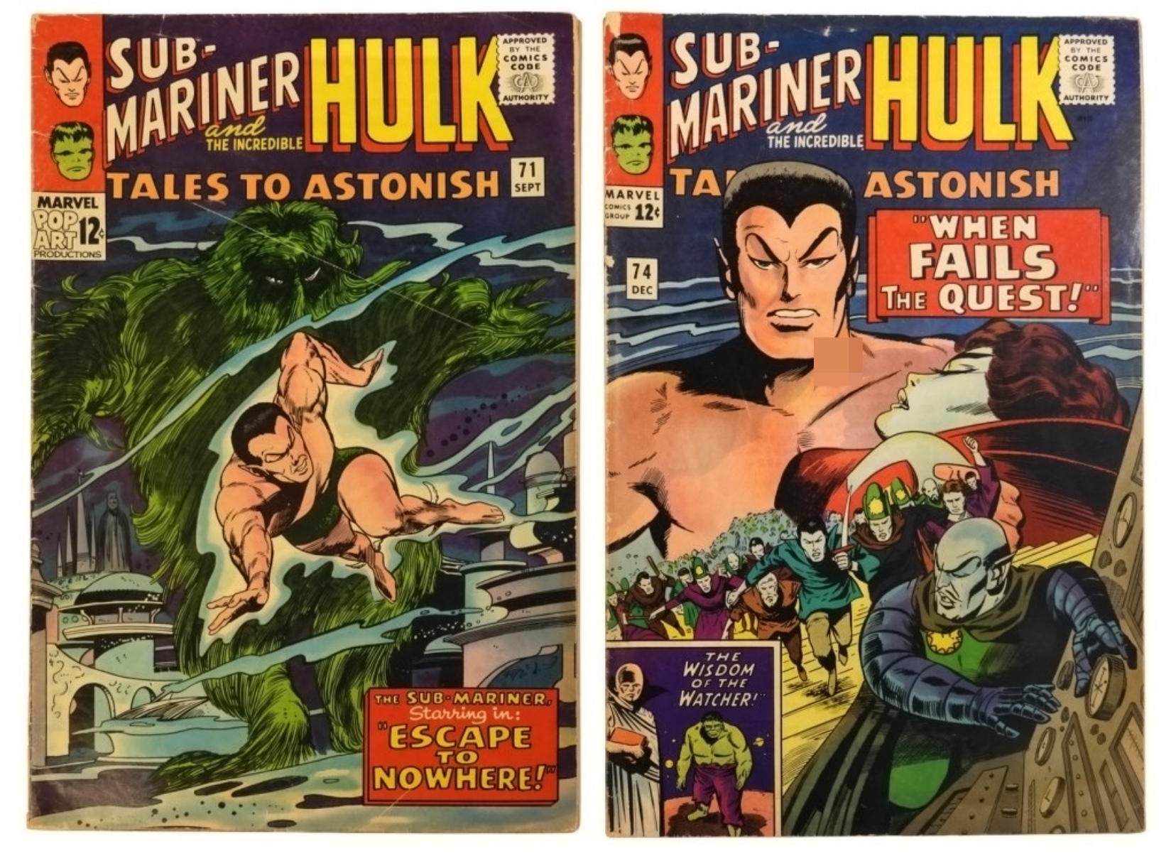 (2) Sub-Marine and Hulk Marvel Comic Lot