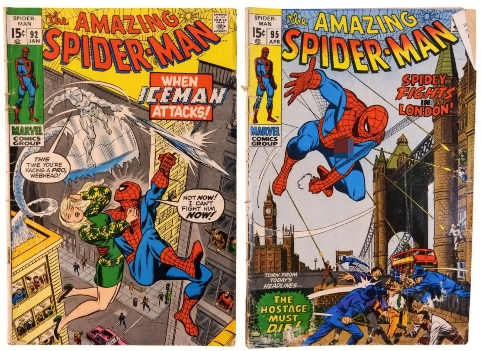 (2) Amazing Spider-Man #92 & #95 Marvel 1971