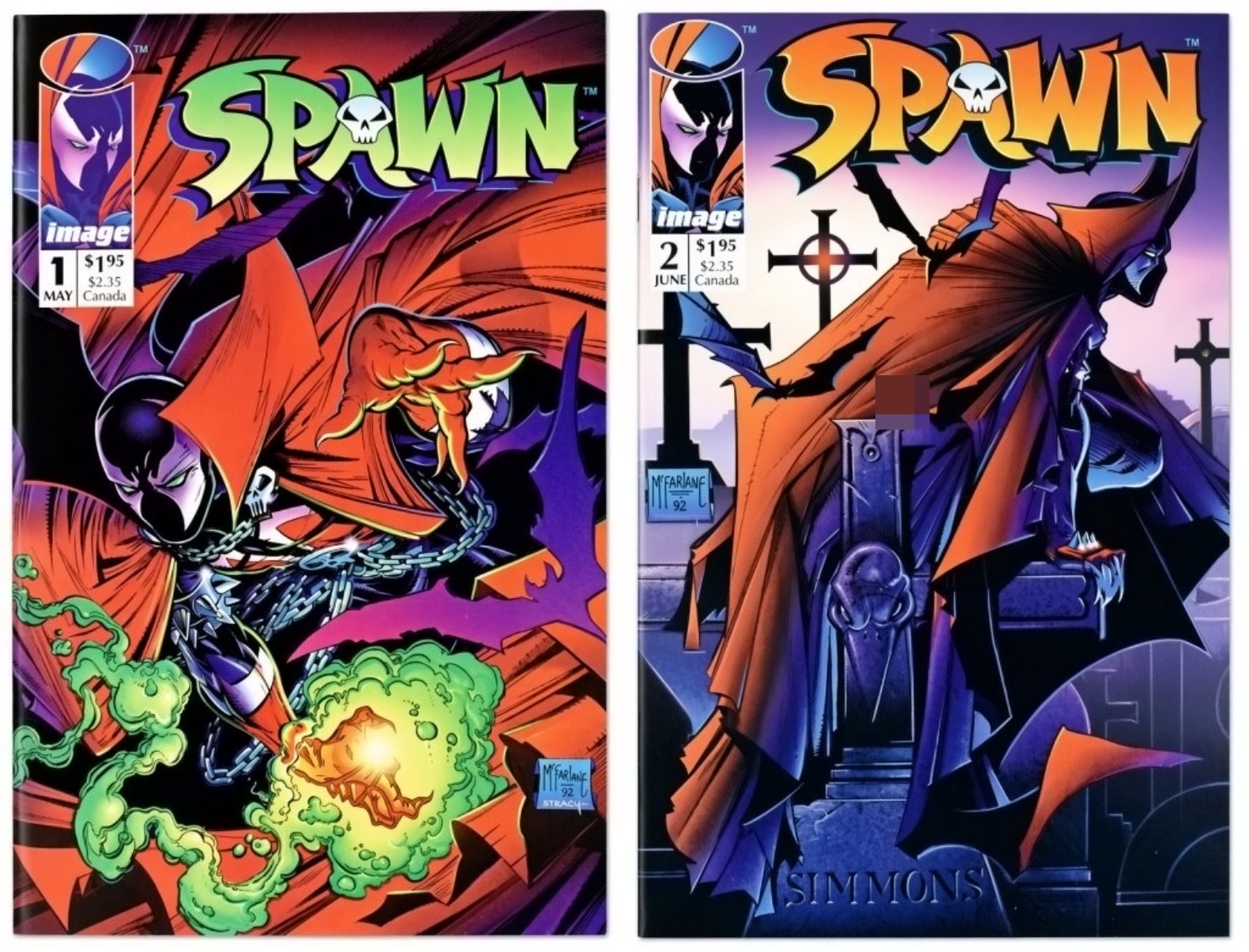 1992 Spawn #1 & #2 Image Comics