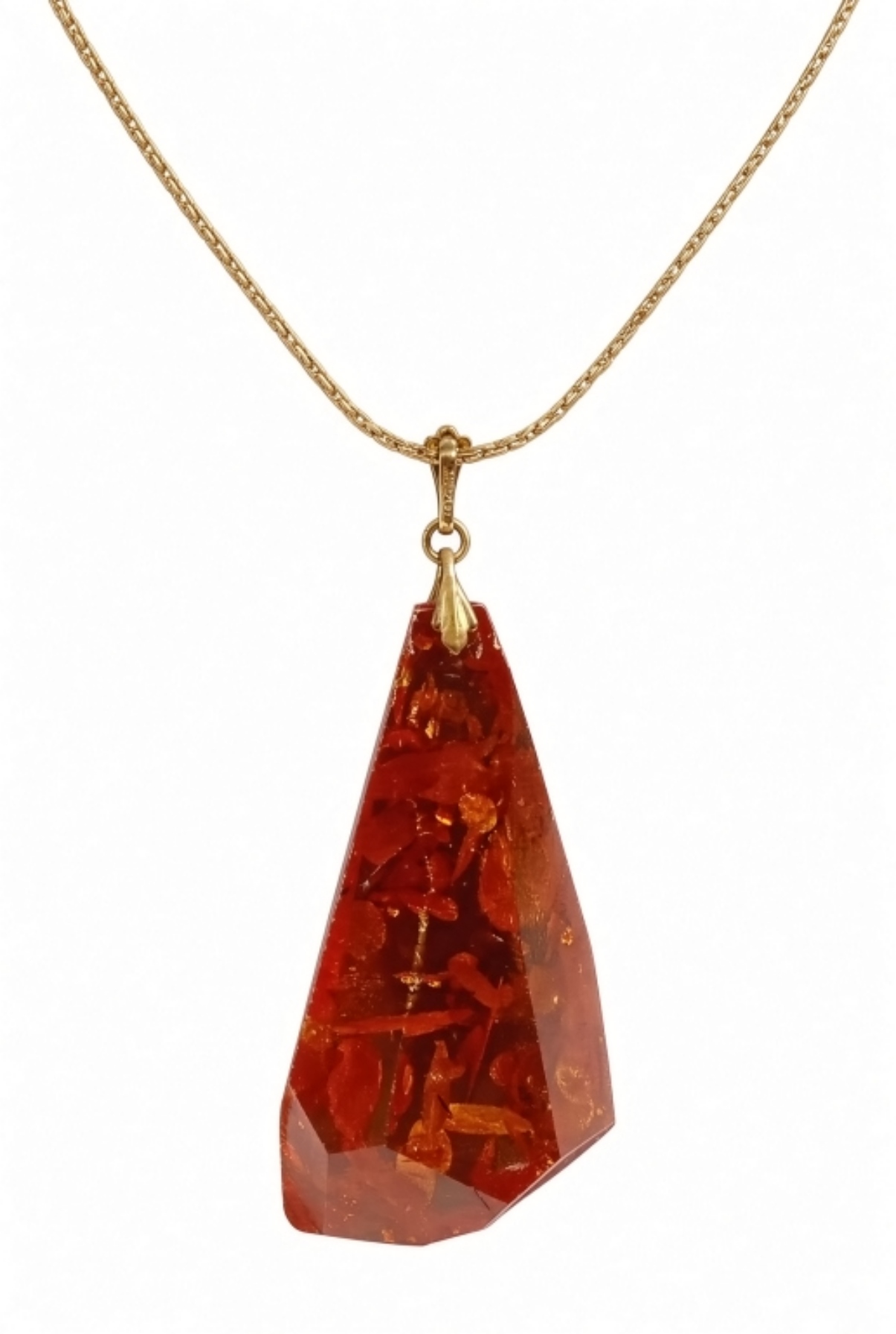 Large Amber Style Pendant, Bracelets, & Chains