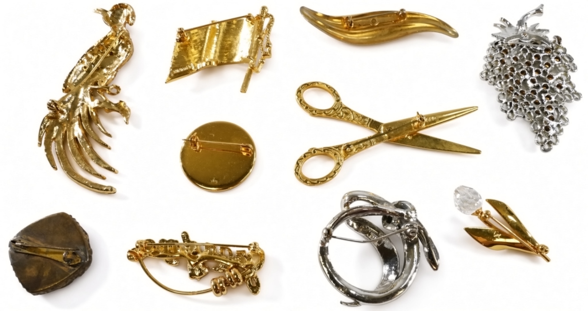 9pc Vintage Brooch Collection