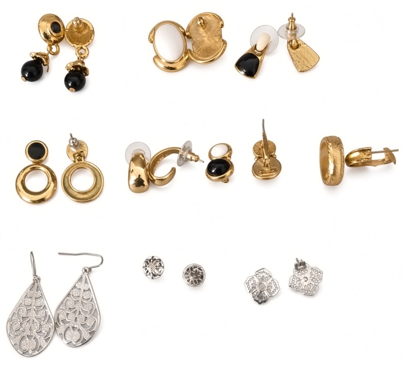 9-Pair Estate Earring Lot