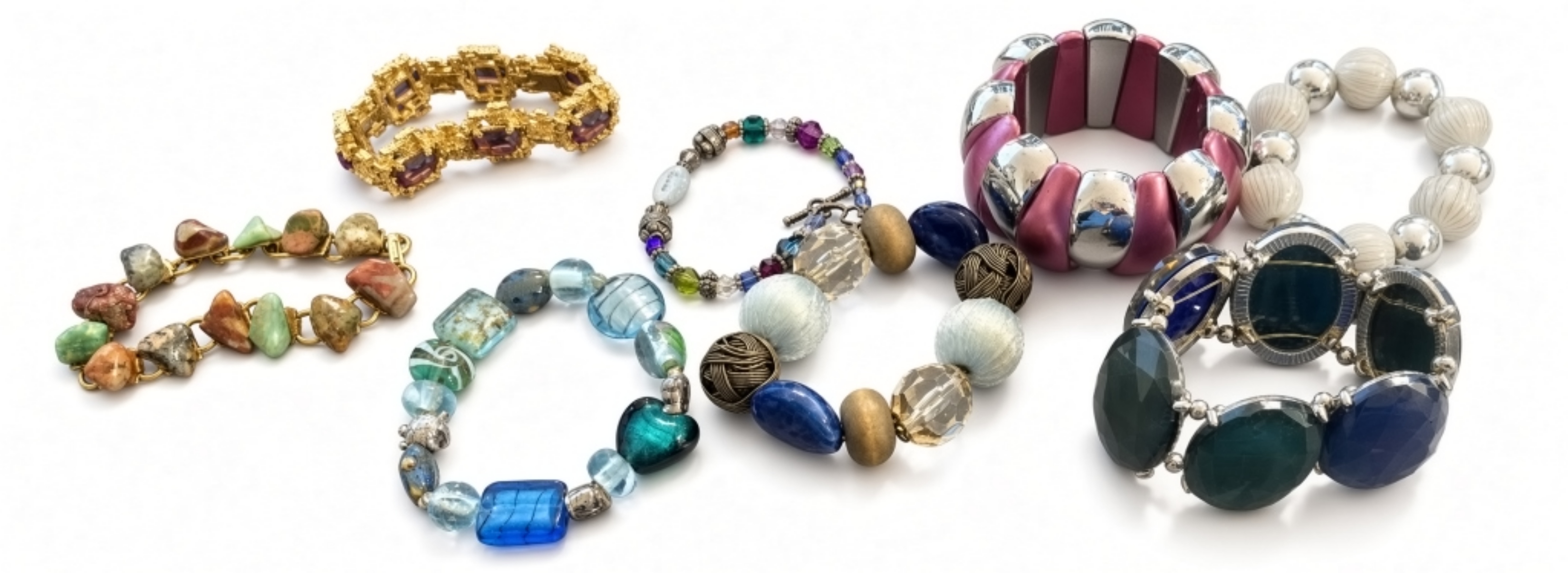 7pc Mixed Media Bracelet Lot