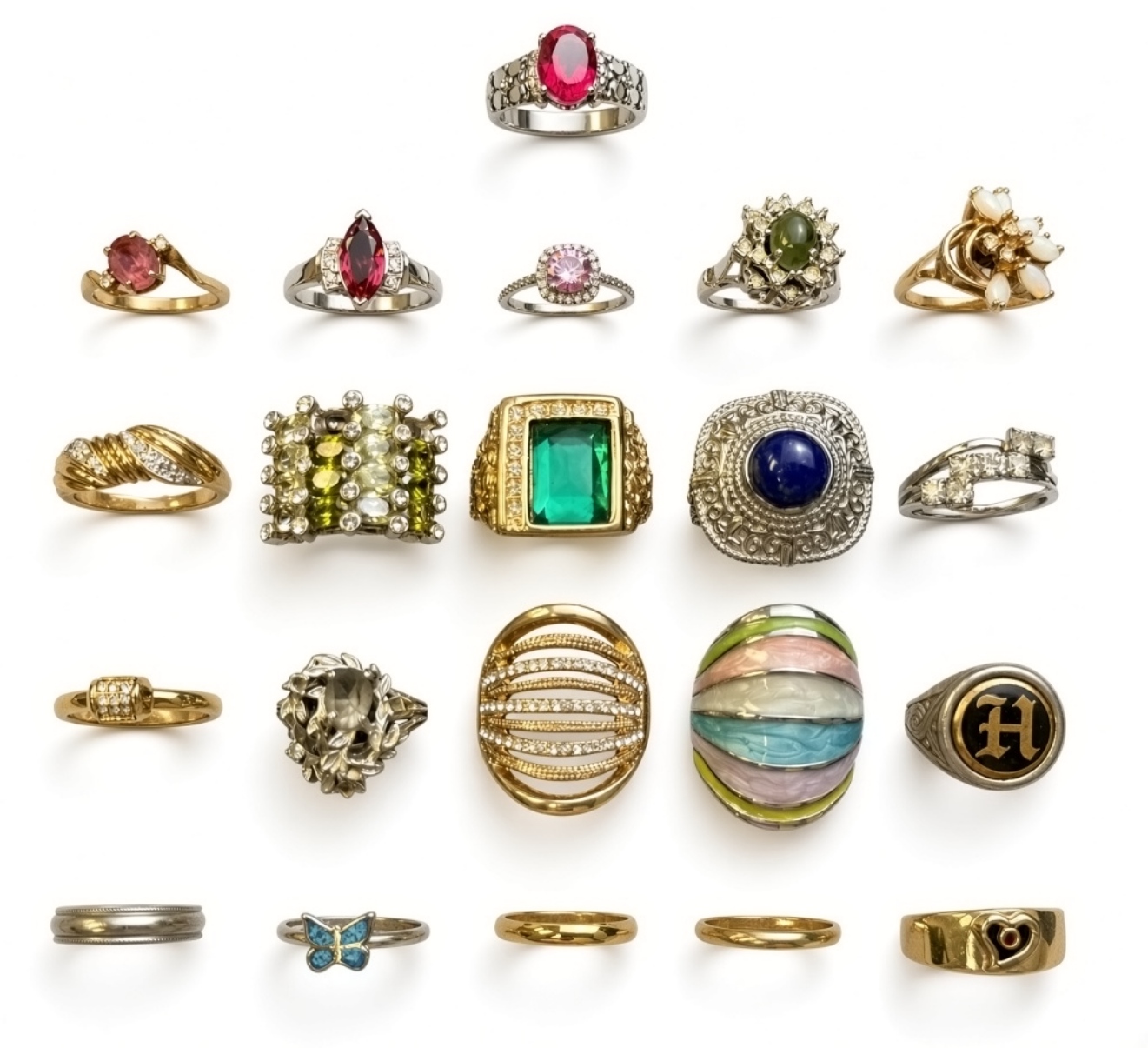 Lot of 21 Vintage Estate Rings