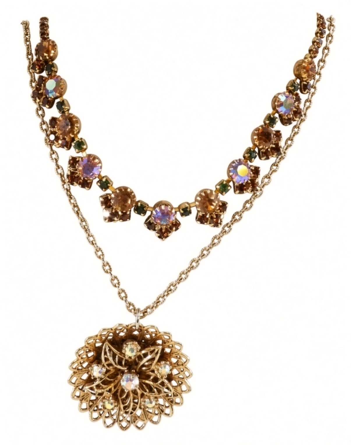 Vintage Glam Rhinestone Necklace Lot