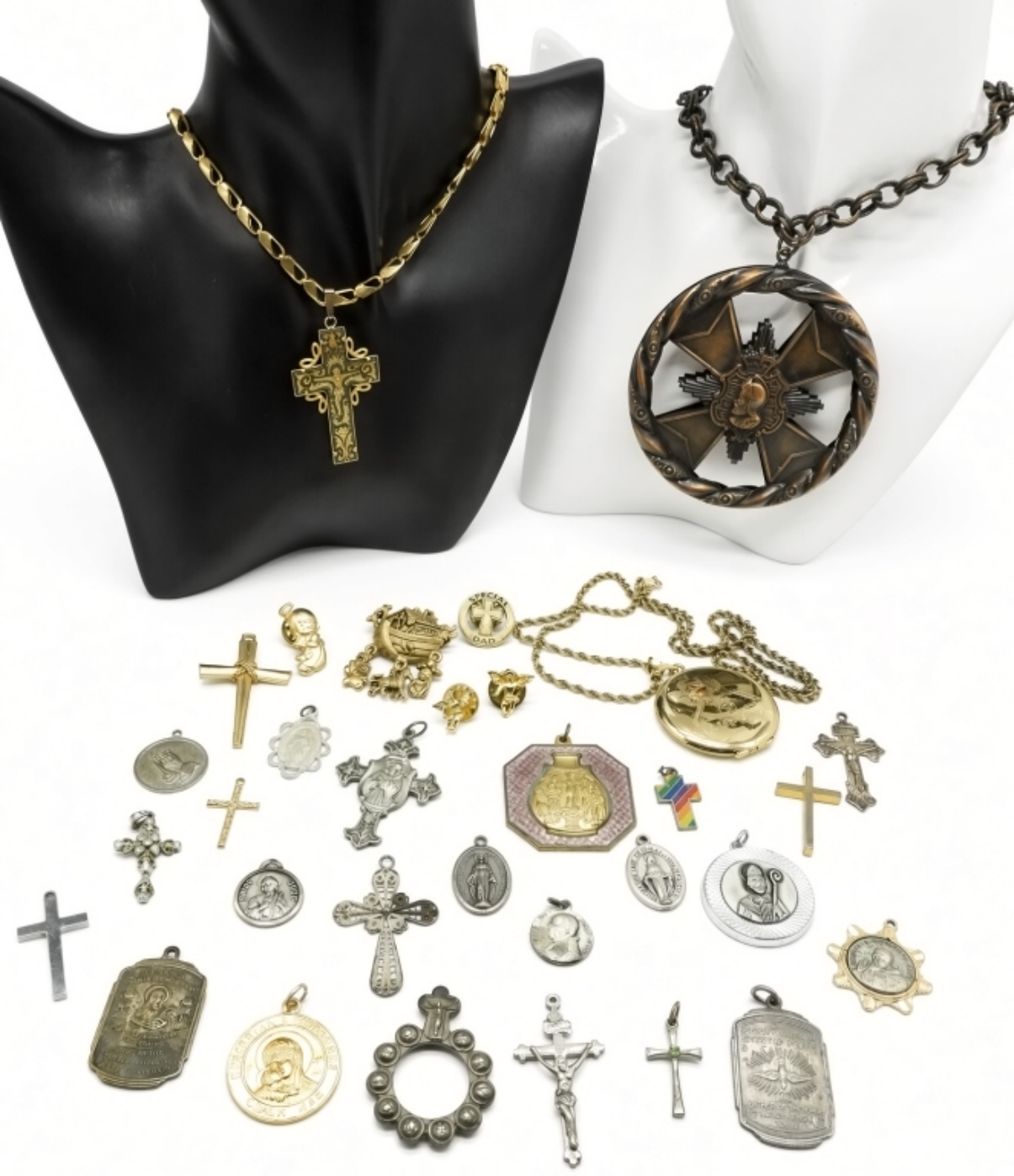 Vintage Estate Religious Jewelry Lot - 30+ Pcs