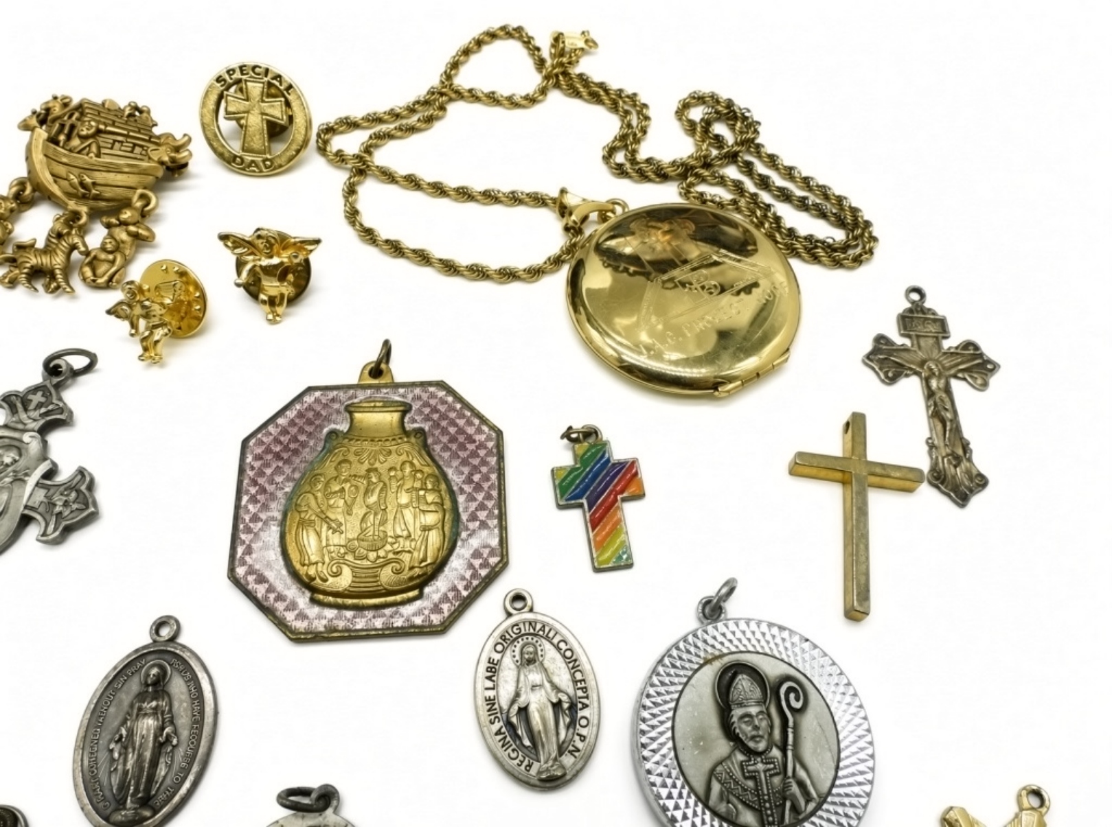 Vintage Estate Religious Jewelry Lot - 30+ Pcs