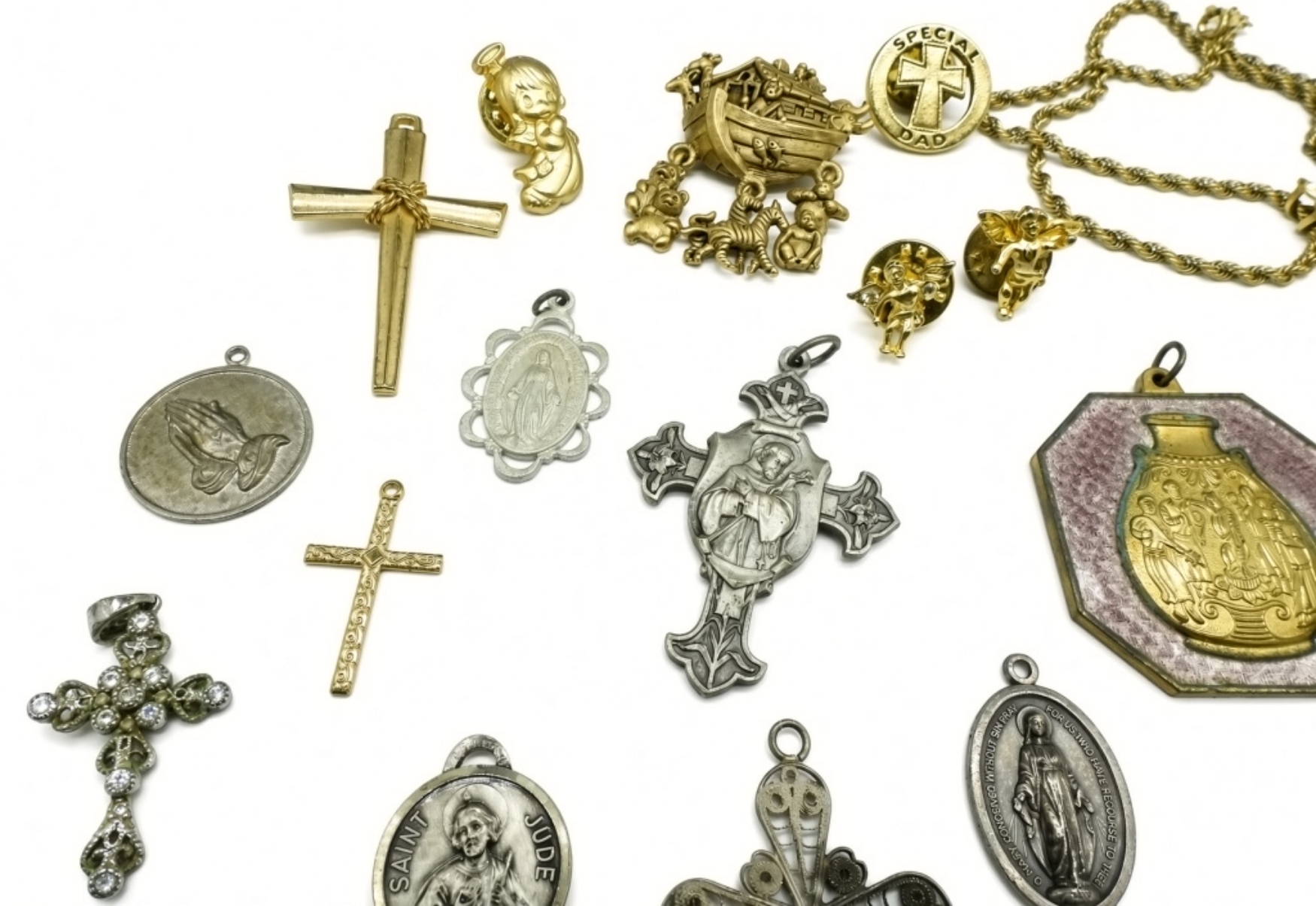 Vintage Estate Religious Jewelry Lot - 30+ Pcs