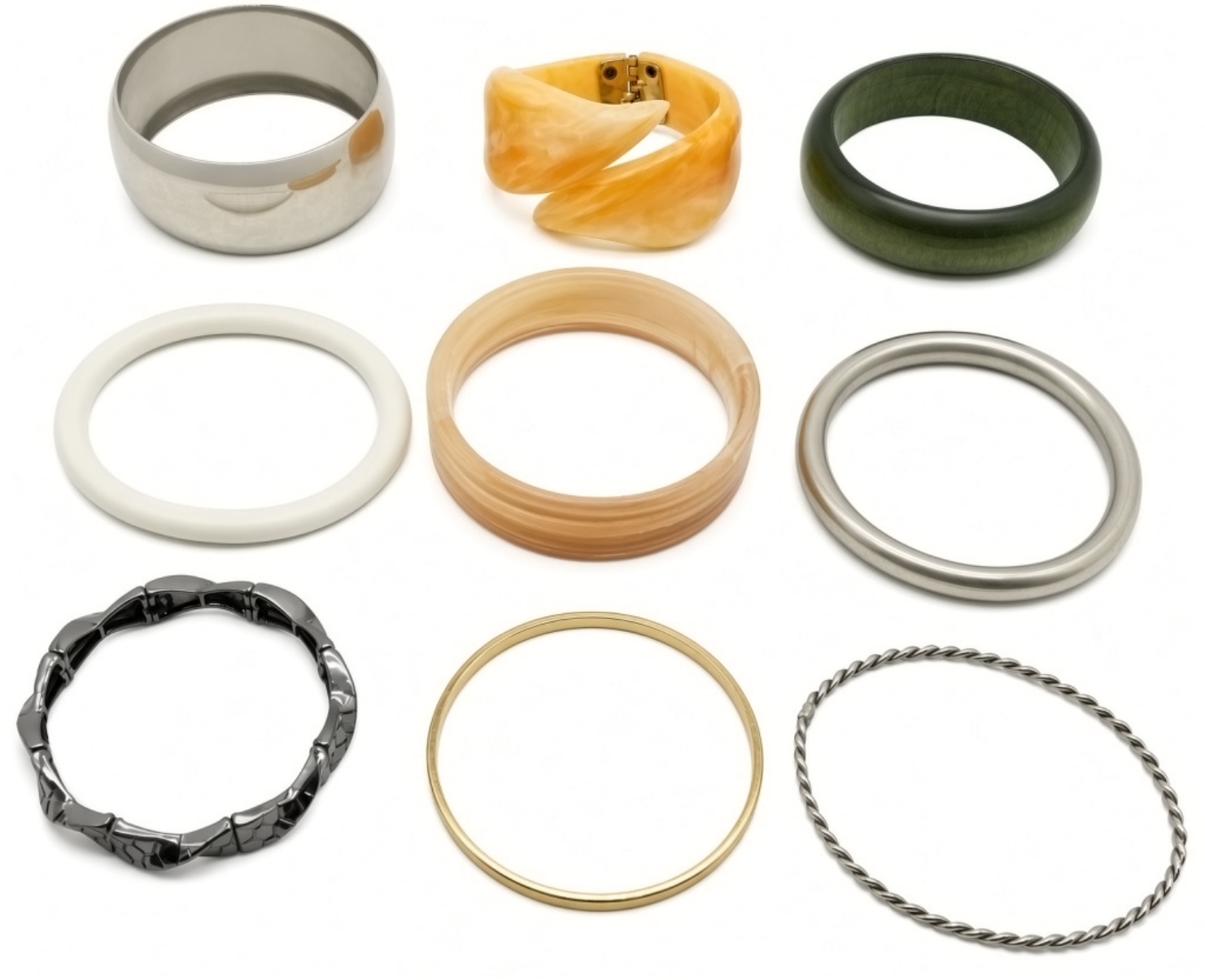 Vintage Costume Bangle Bracelet Lot 9pc
