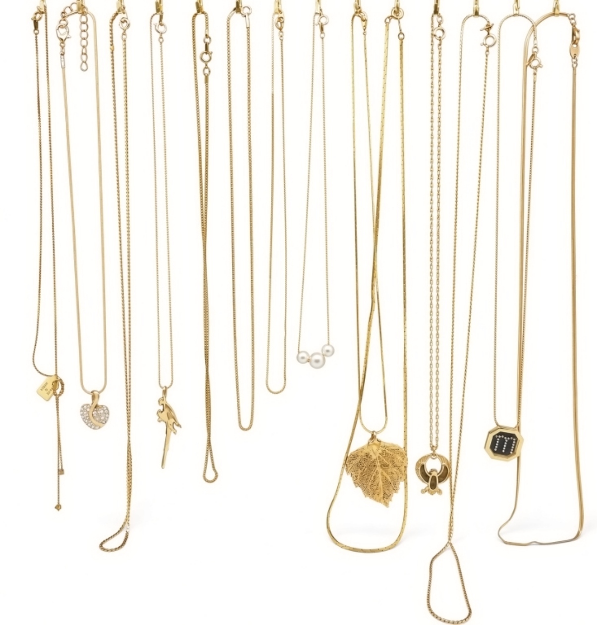 Vintage Estate Gold Tone Necklace Lot - 13pc
