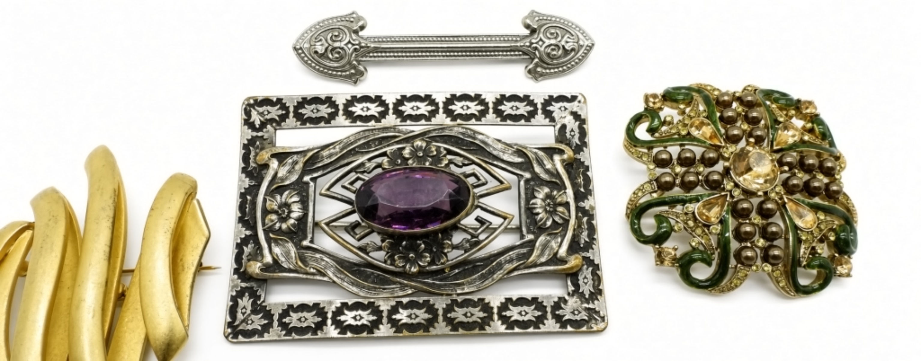 7pc Mixed Antique Style Brooches
