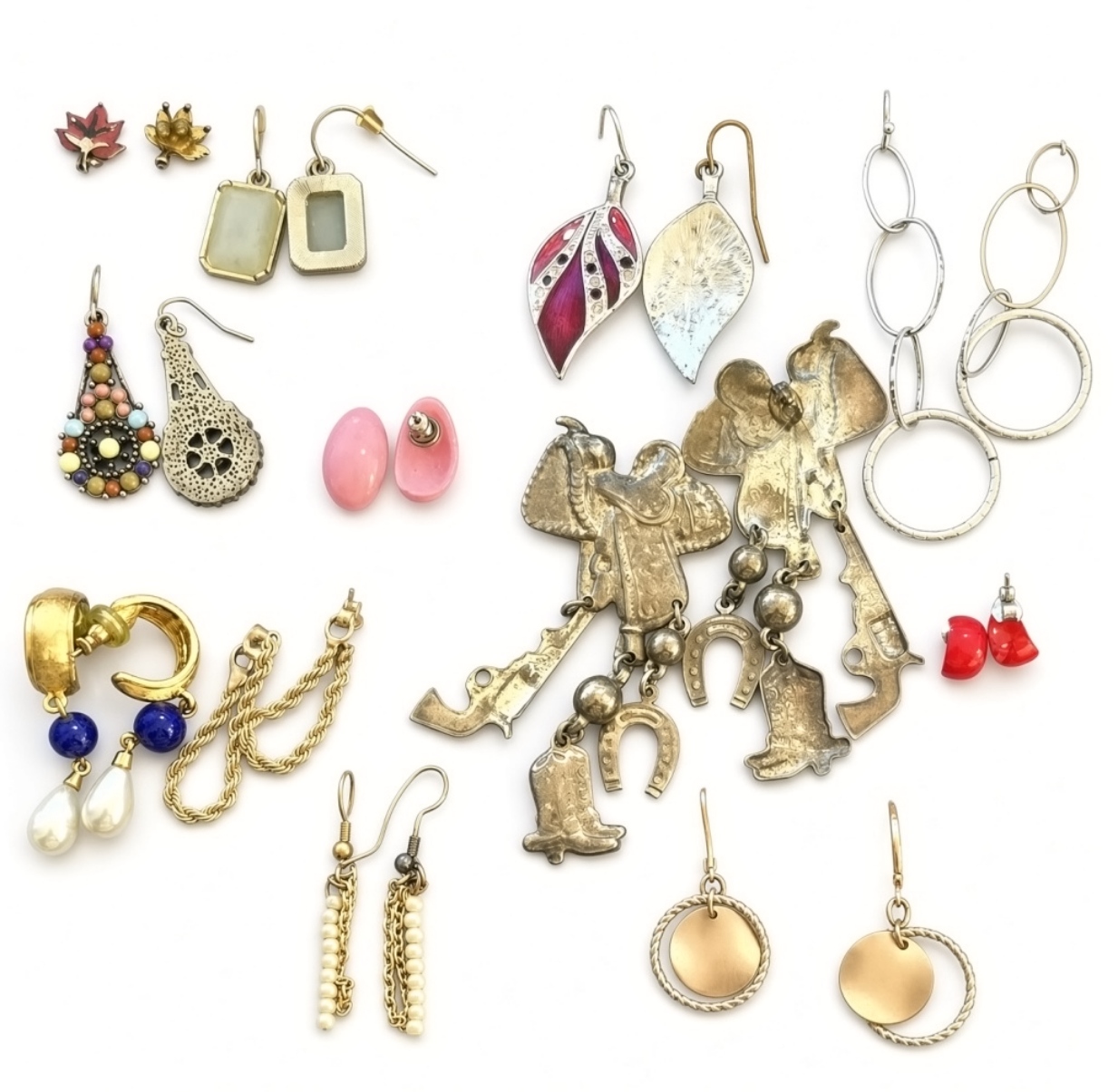 12-Pair Bulk Lot Statement Earrings