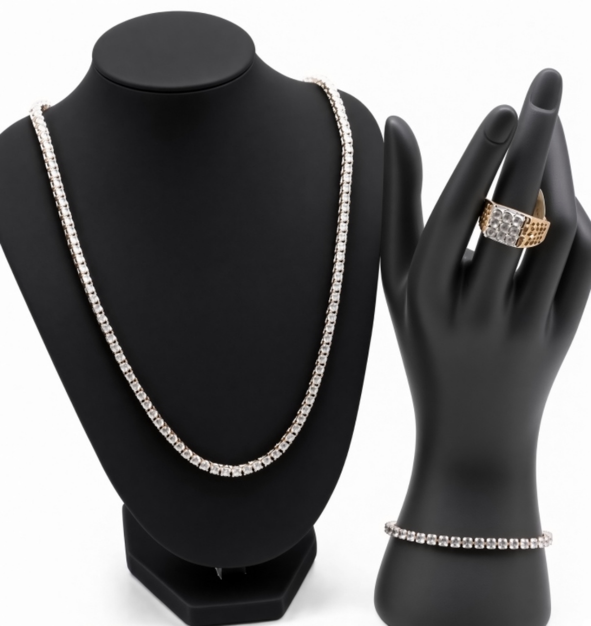 Gold-Tone & Clear Rhinestone Lot