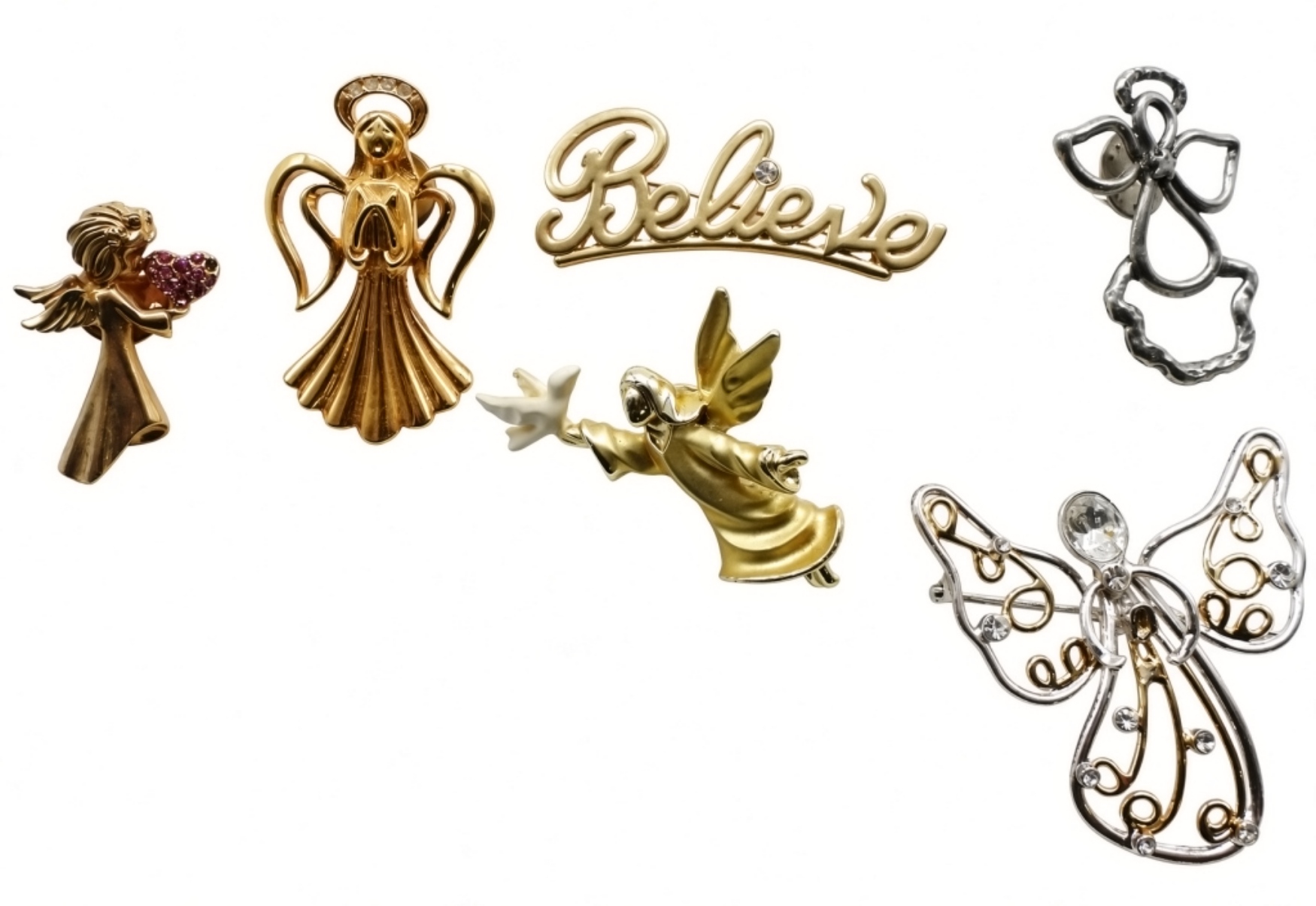 (6) Angel Brooches & Pins