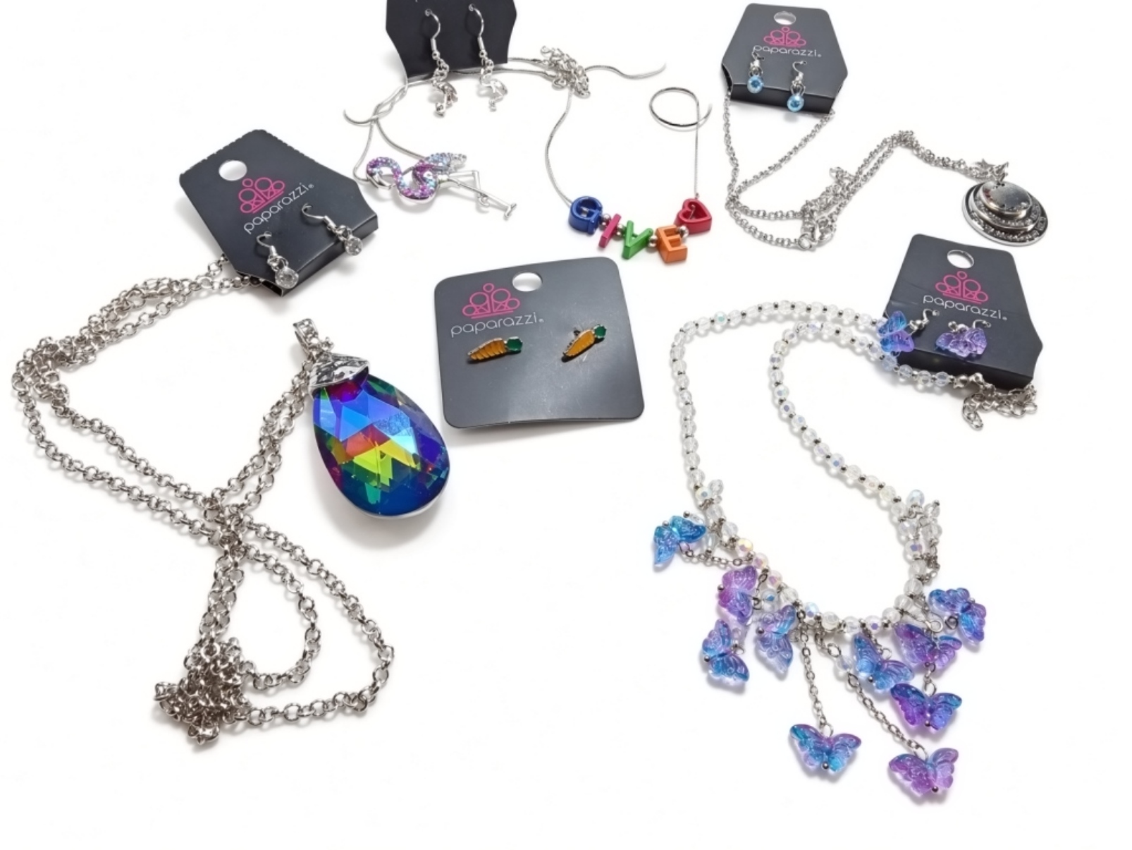 Paparazzi Silver-Tone Rhinestone Jewelry Lot, 7pc