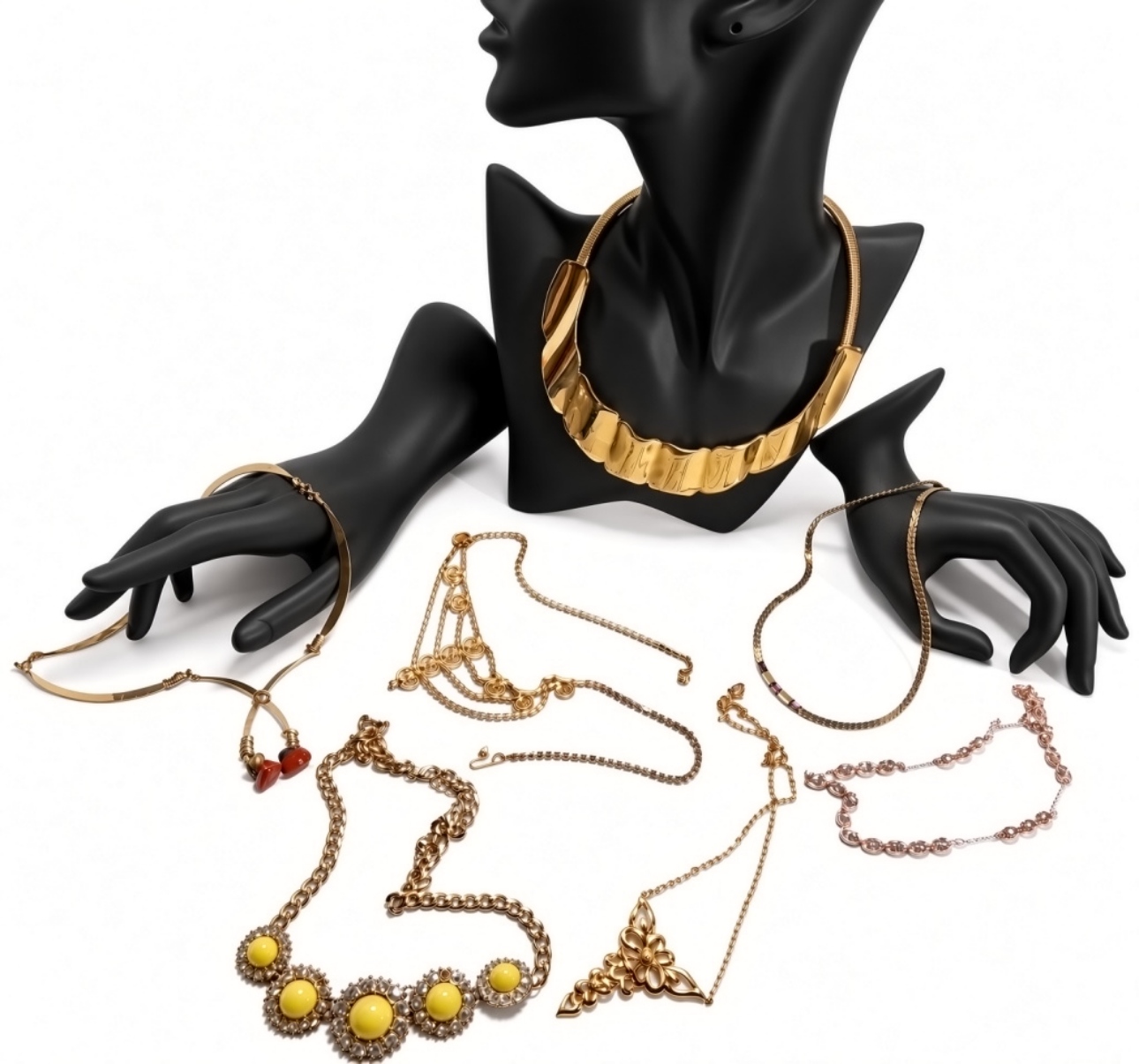 Gold-Tone & Rose Gold-Tone Costume Jewelry Lot