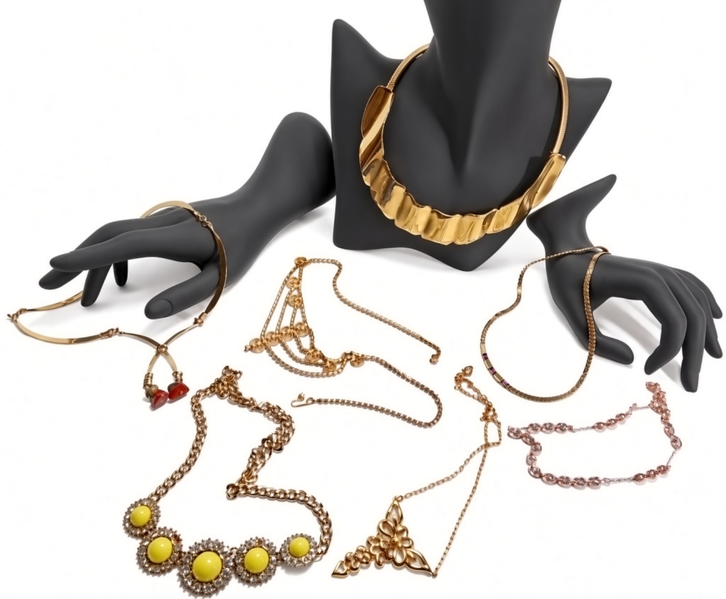 Gold-Tone & Rose Gold-Tone Costume Jewelry Lot