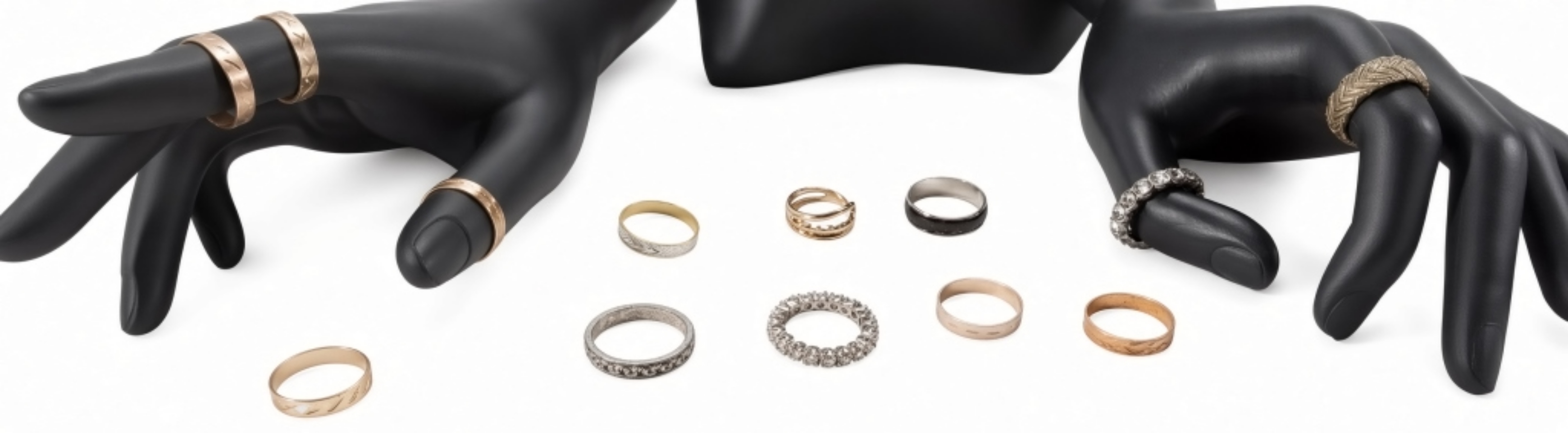 Mixed Ring Lot, Gold-Tone & Silver-Tone