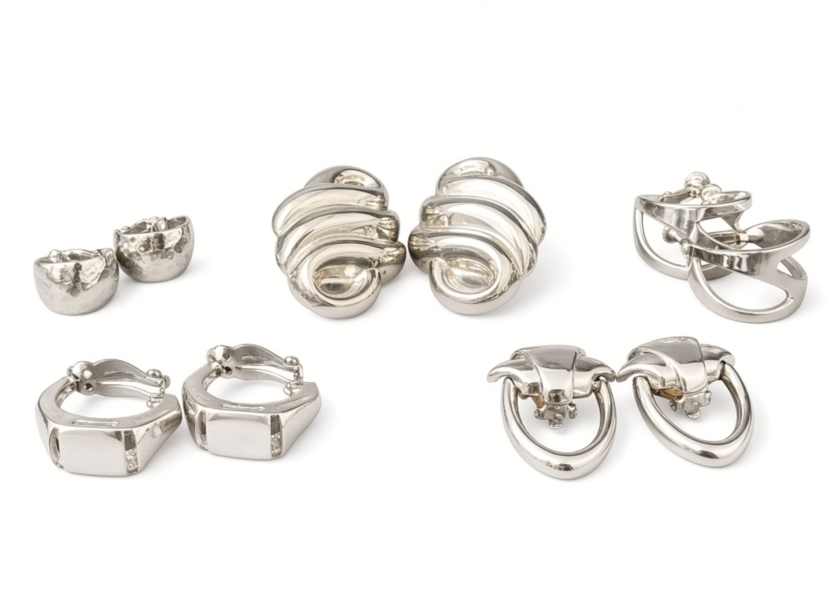 Silver-Tone Earrings, 5 Pairs