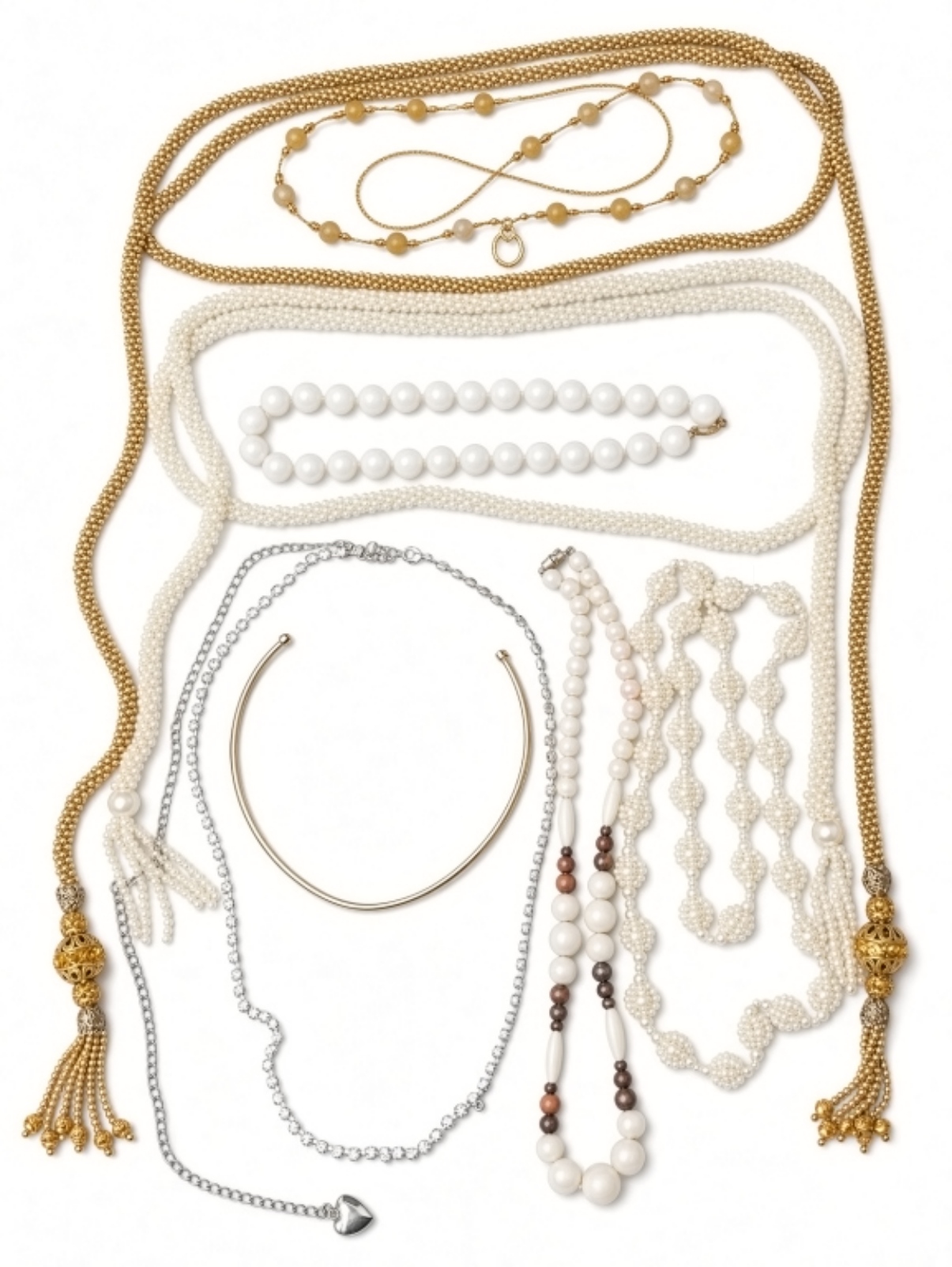 Faux Pearl Necklace Lot, 8