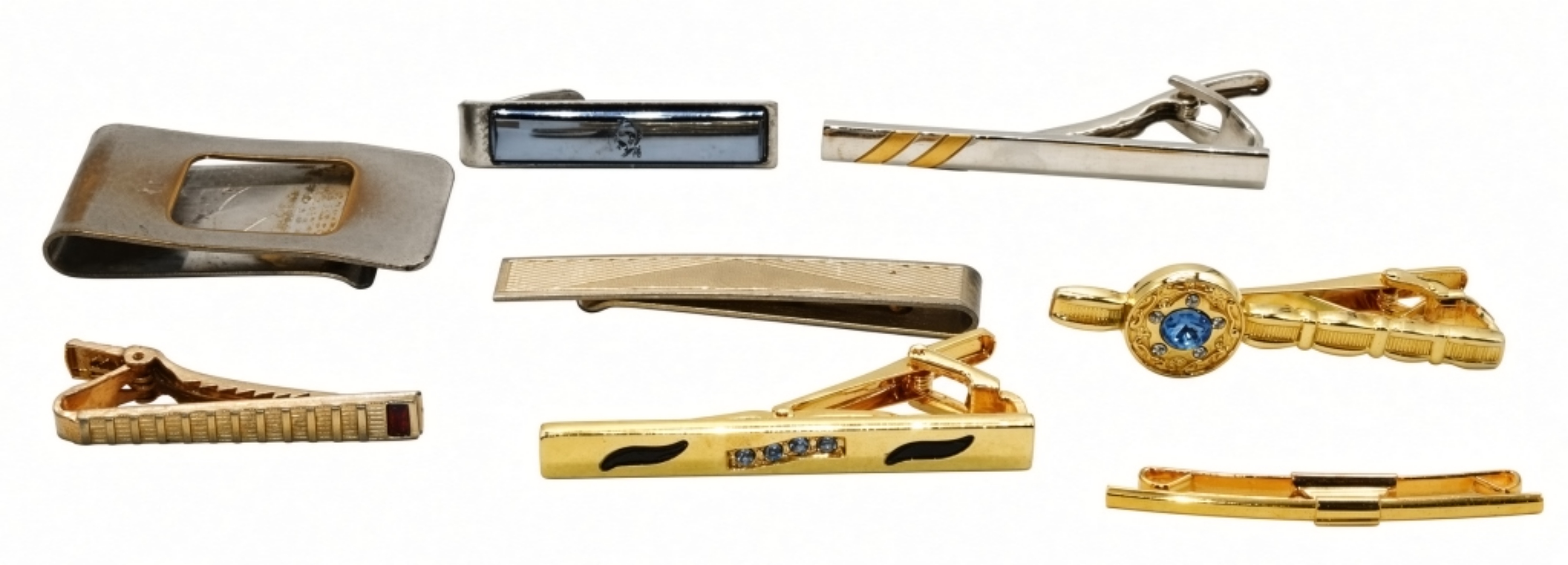 (7) Tie Clips & (1) Money Clip