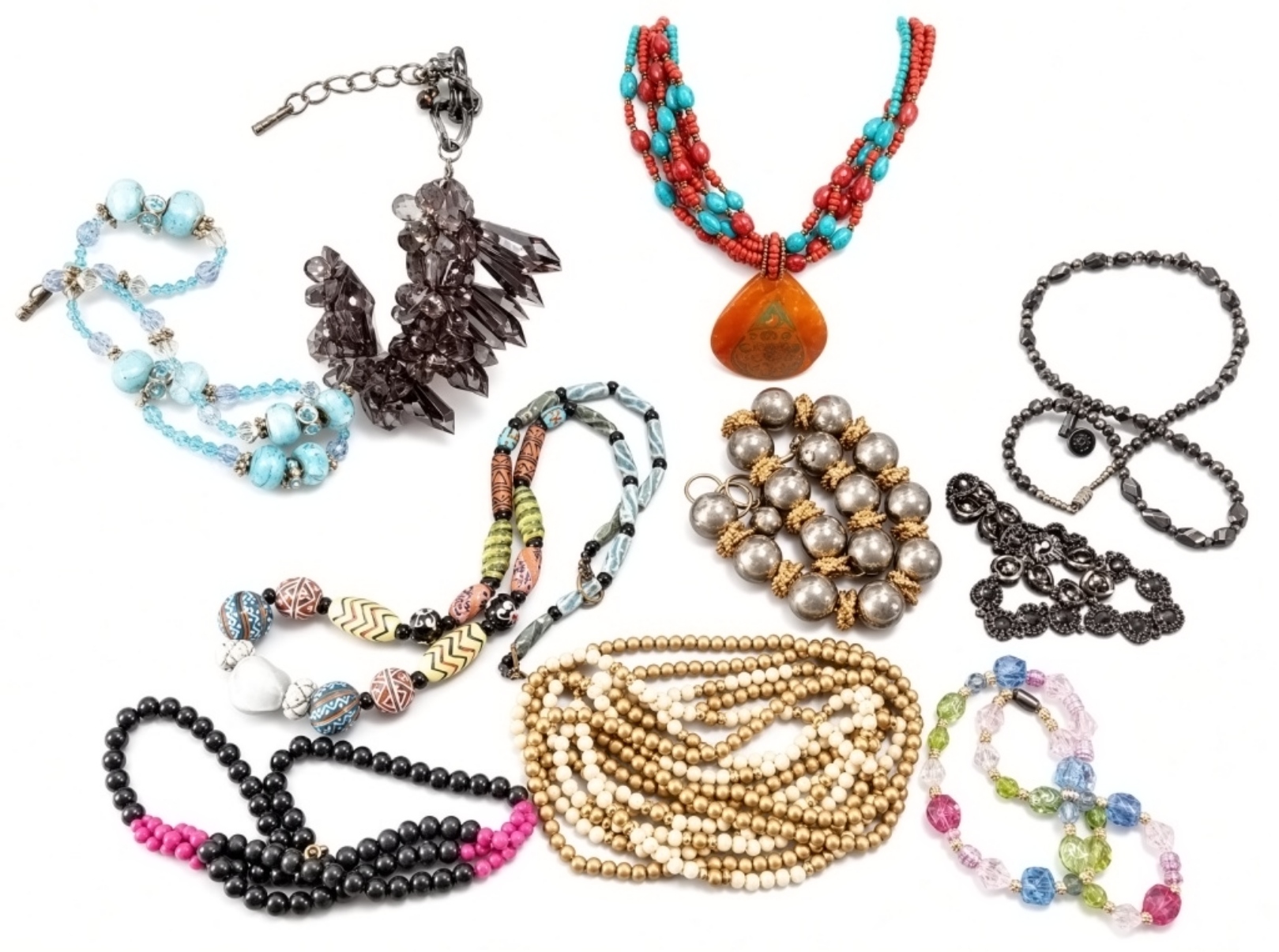 Vintage Costume Jewelry Lot, 9 Pieces Mixed