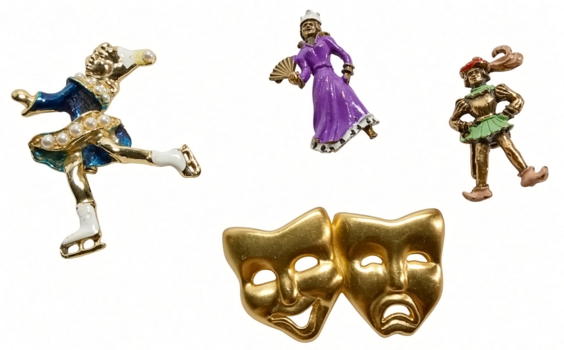 Vintage Gold-Tone Figural Pin Lot