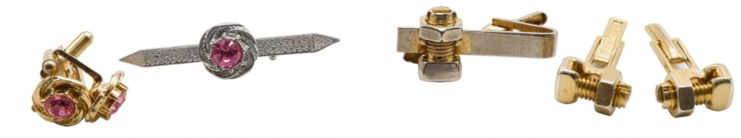 (2) Sets Of Tie Clips & Cuff-Links