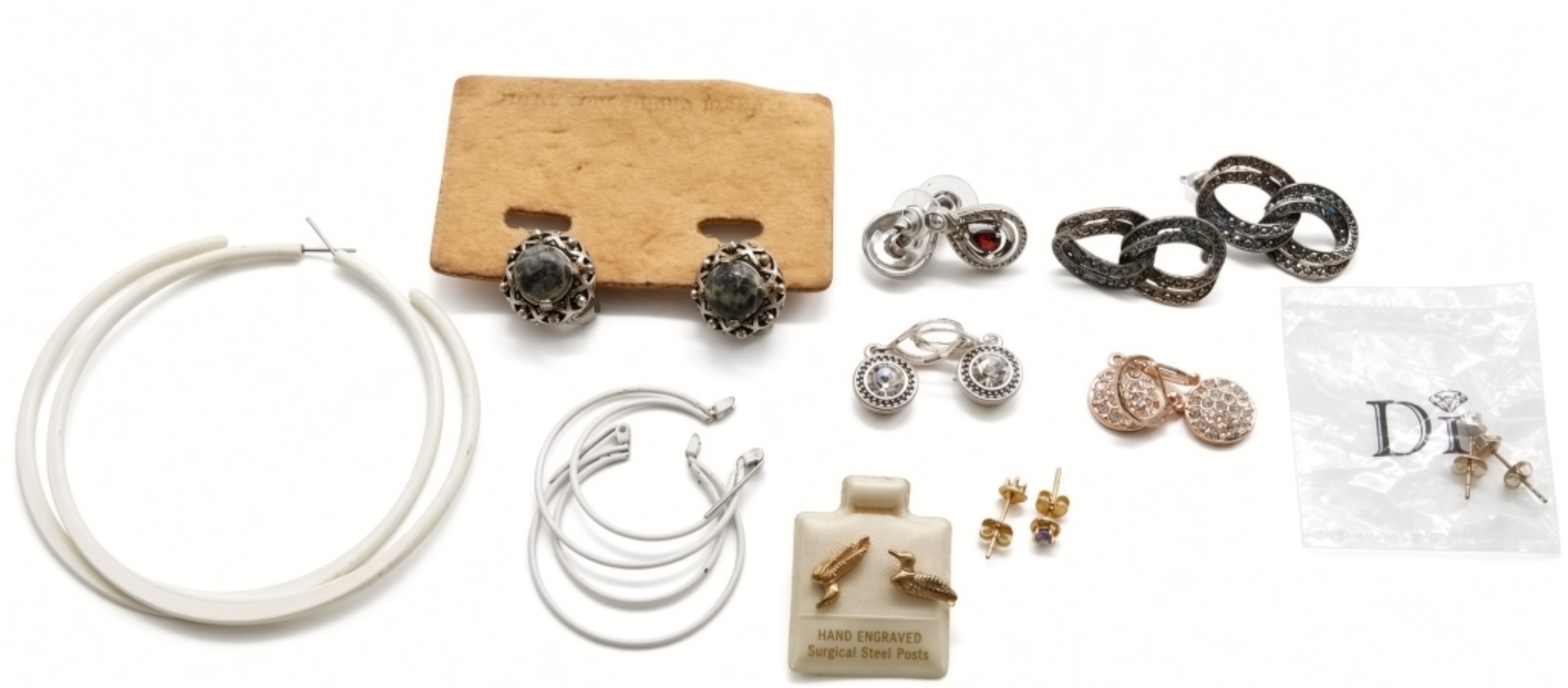 (10) Pair Of Post Earrings