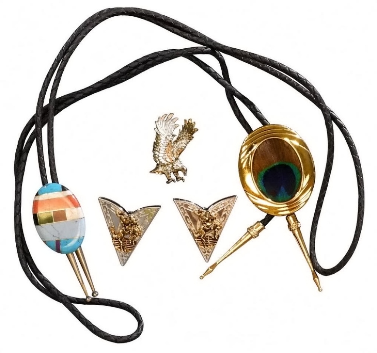 Western Bolo Tie & Collar Tip Lot