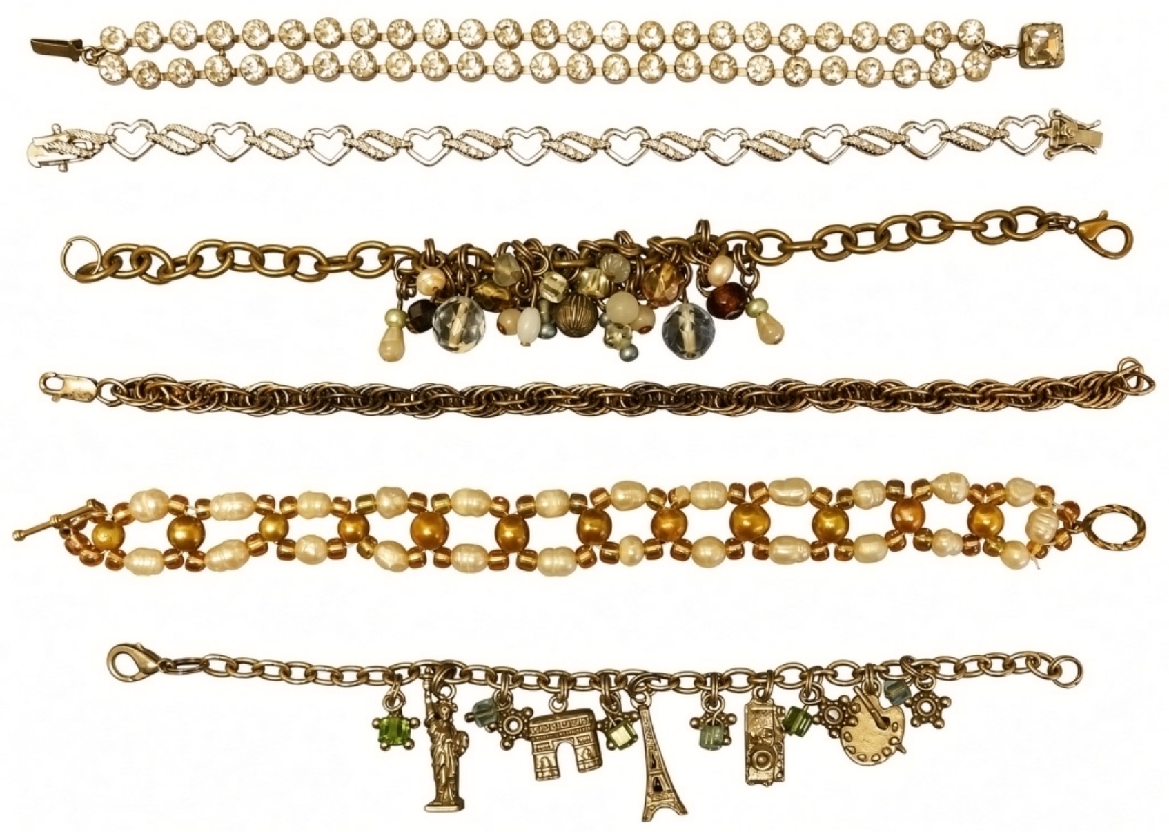 Vintage & Modern Gold-Tone Bracelet Lot
