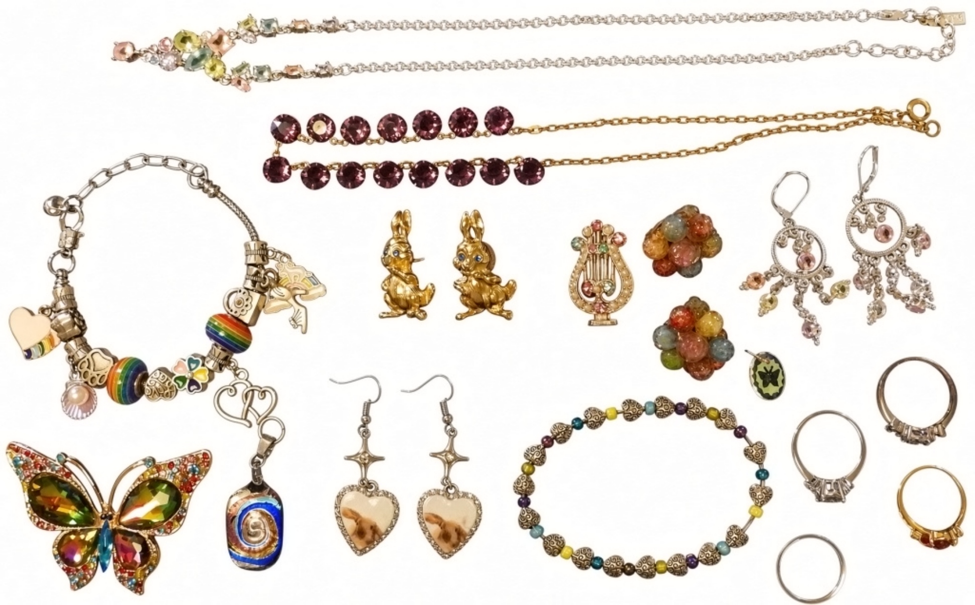 Whimsical Pastel Costume Jewelry Lot