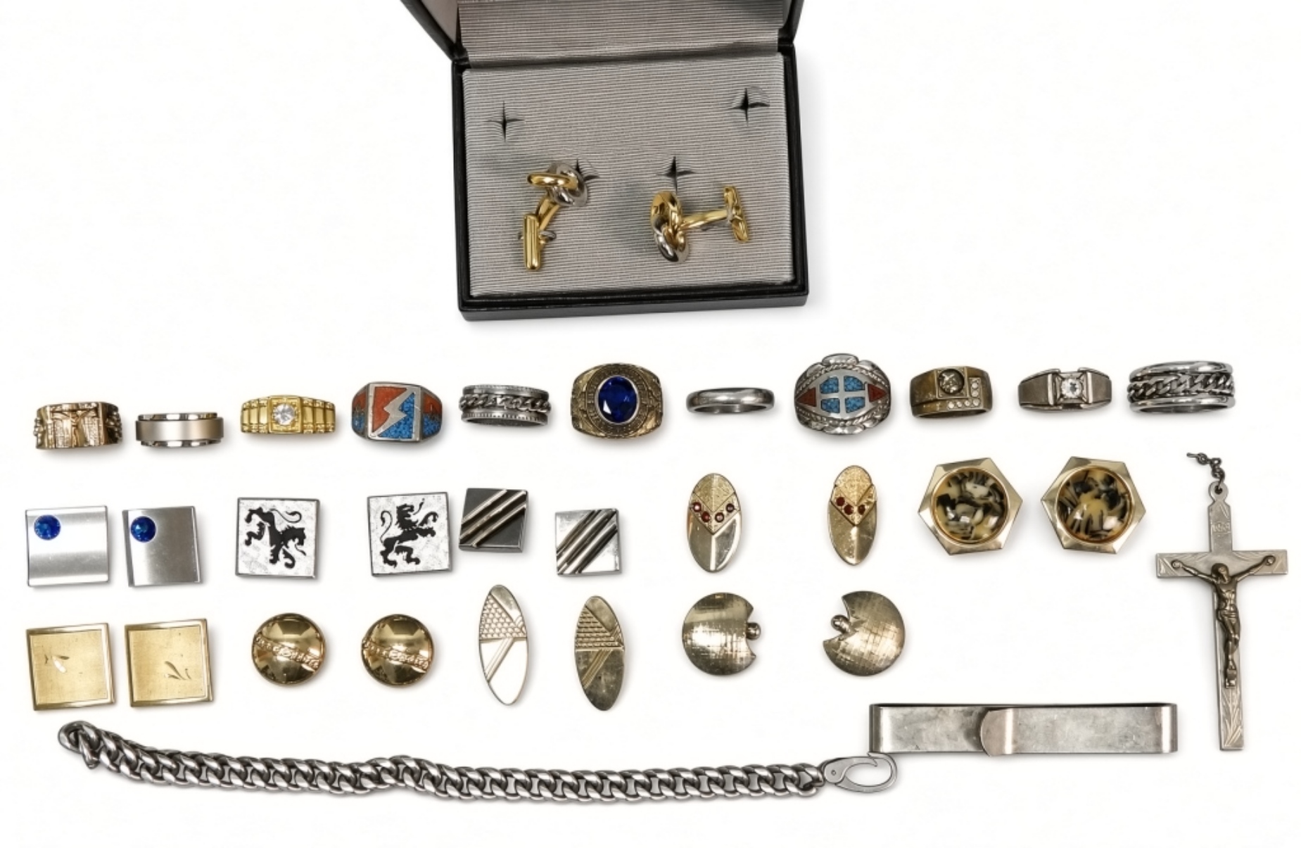 Men's Vintage Cufflink & Ring Estate Lot