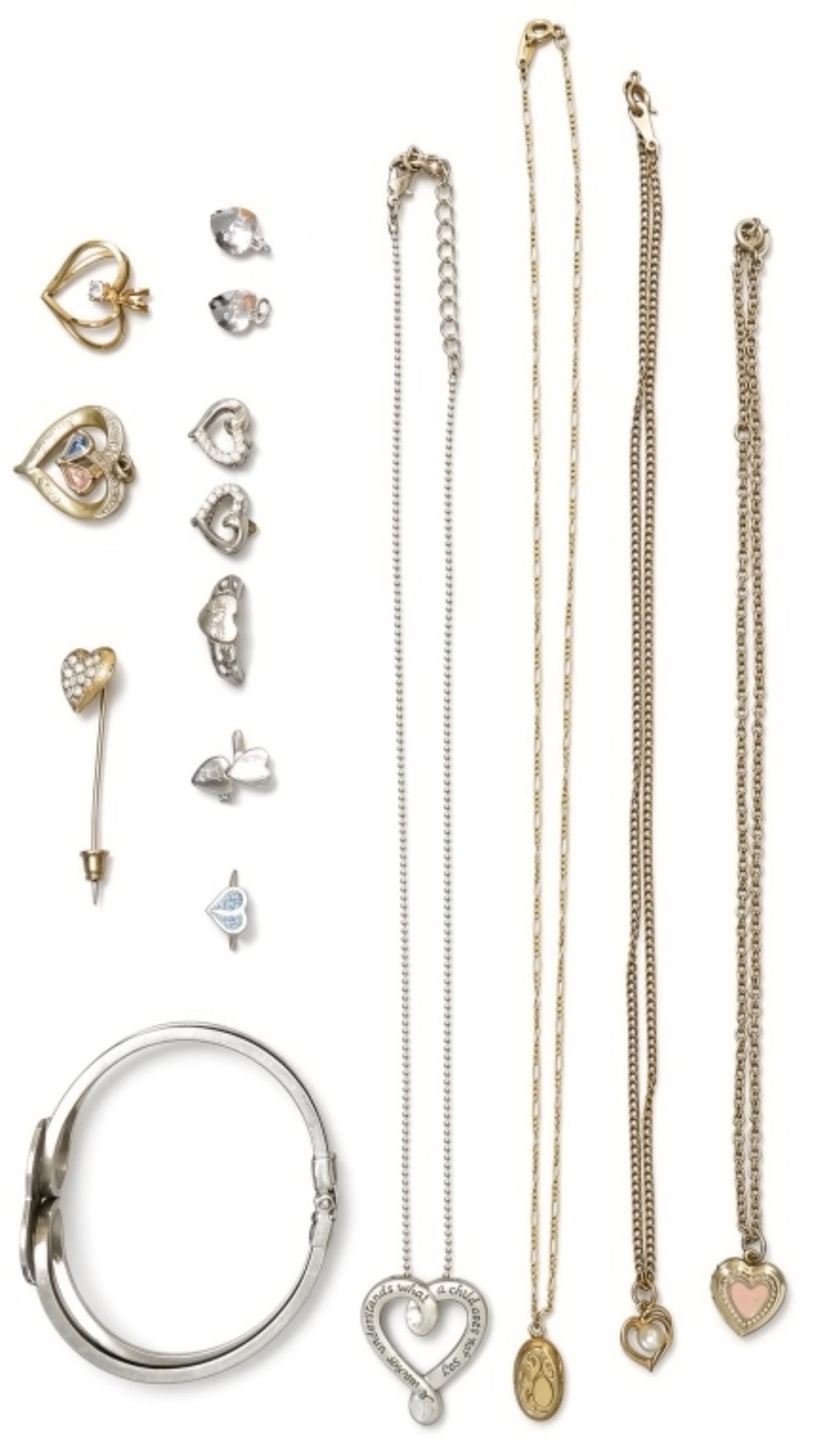 Mixed Heart-Themed Estate Jewelry Lot
