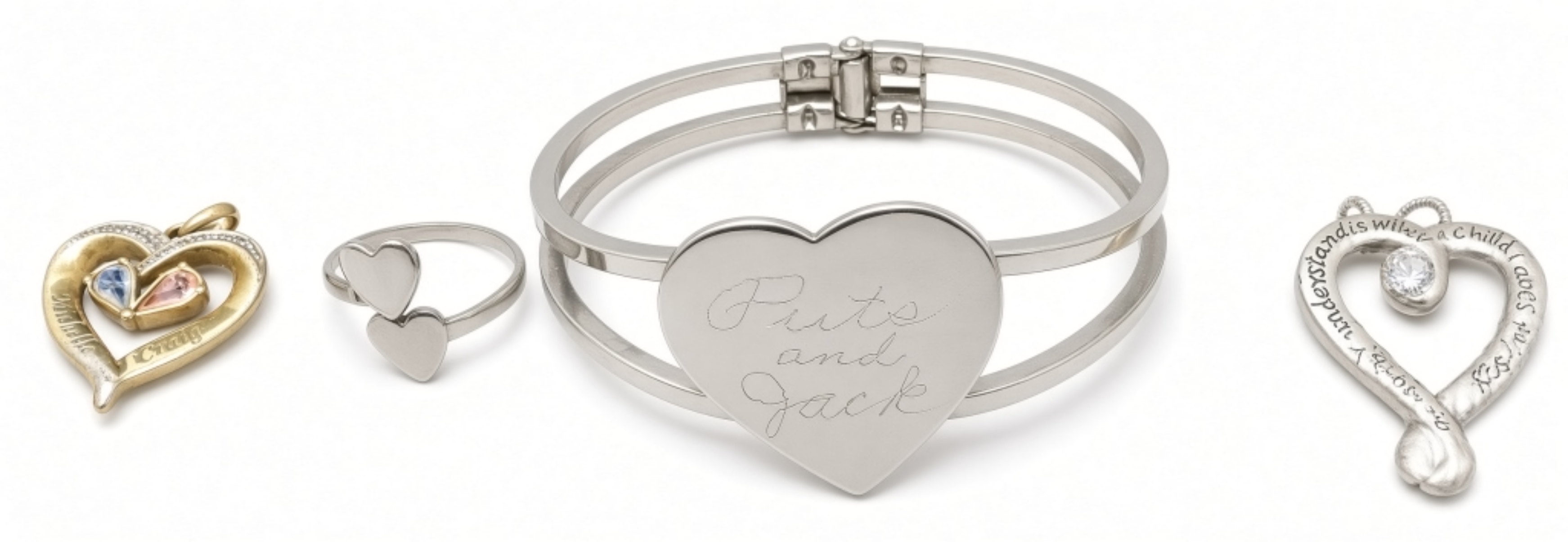 Mixed Heart-Themed Estate Jewelry Lot