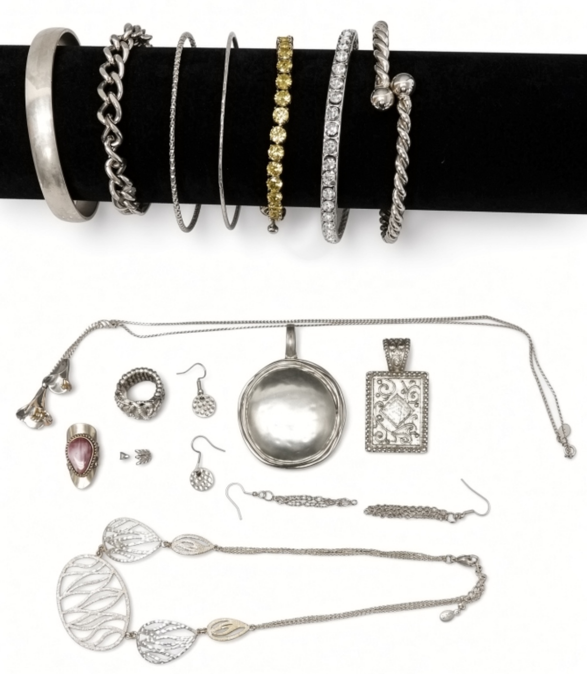 Vintage Silver-Tone Costume Jewelry Set