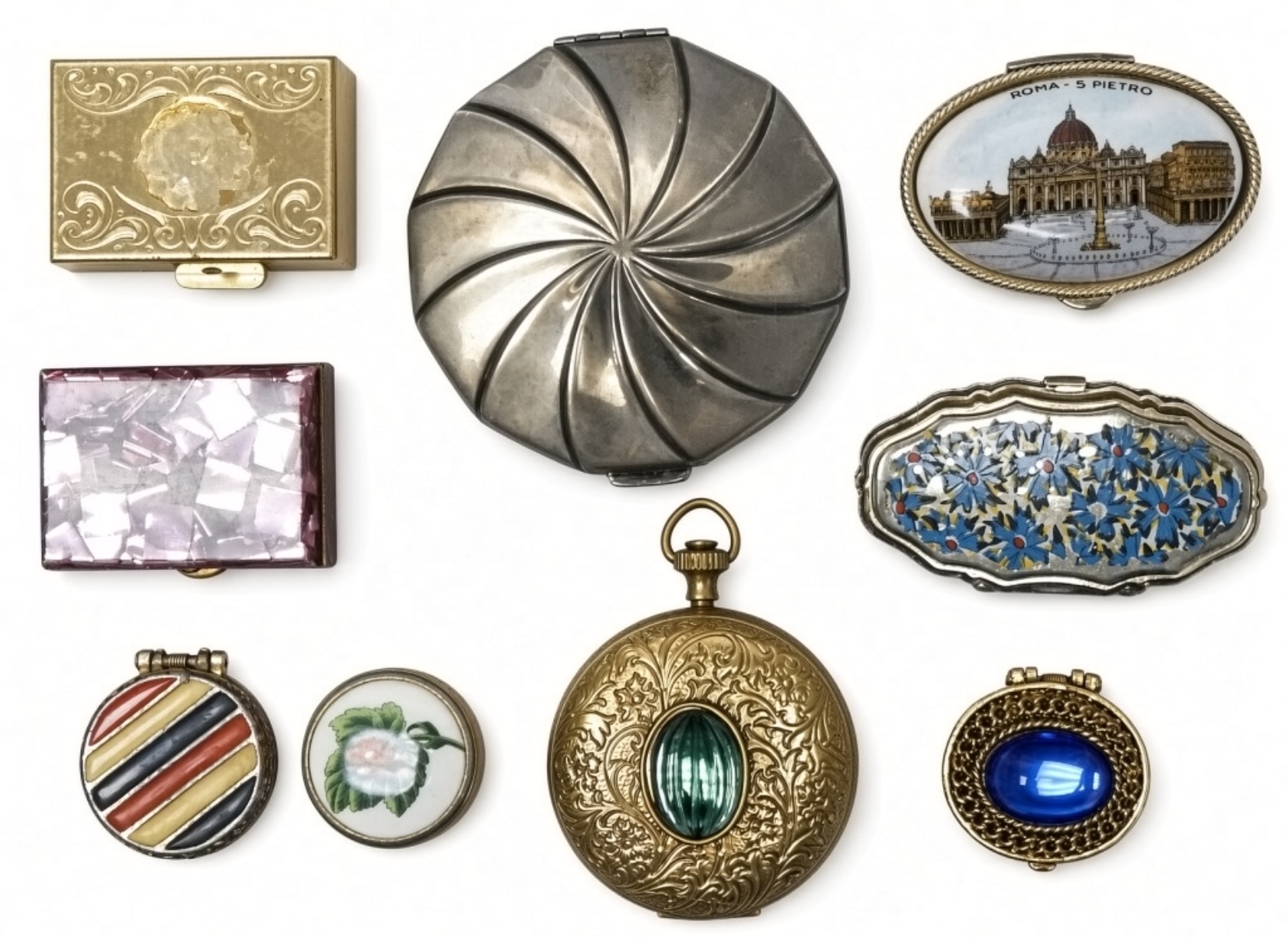 Vintage Pill & Trinket Box Estate Lot