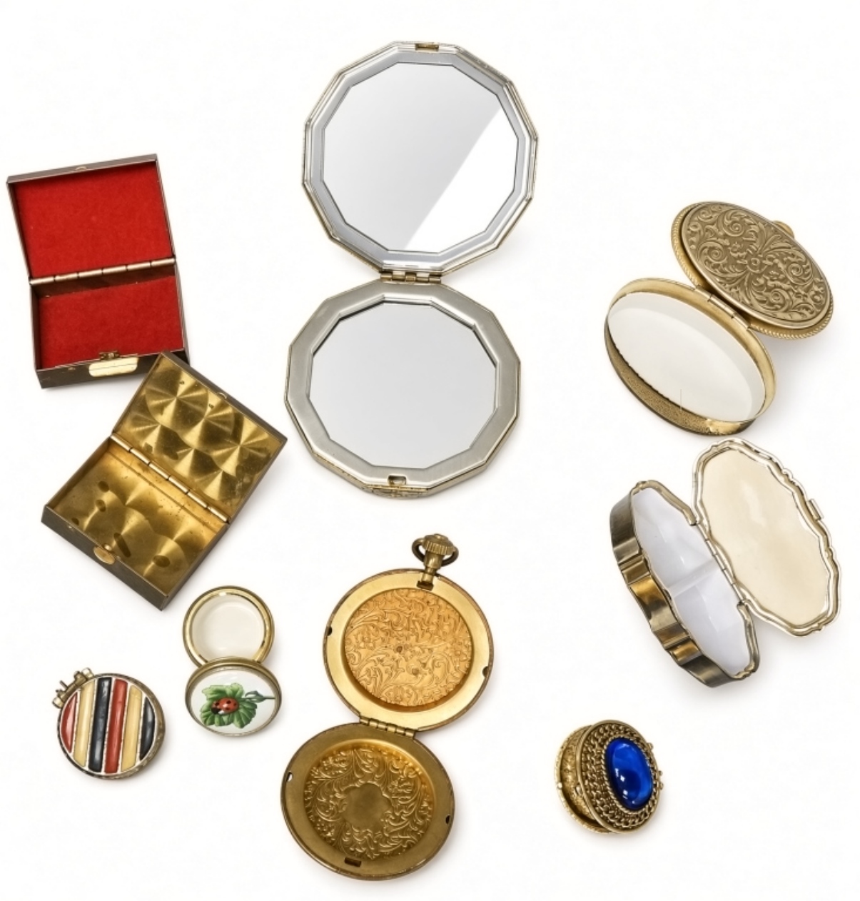 Vintage Pill & Trinket Box Estate Lot