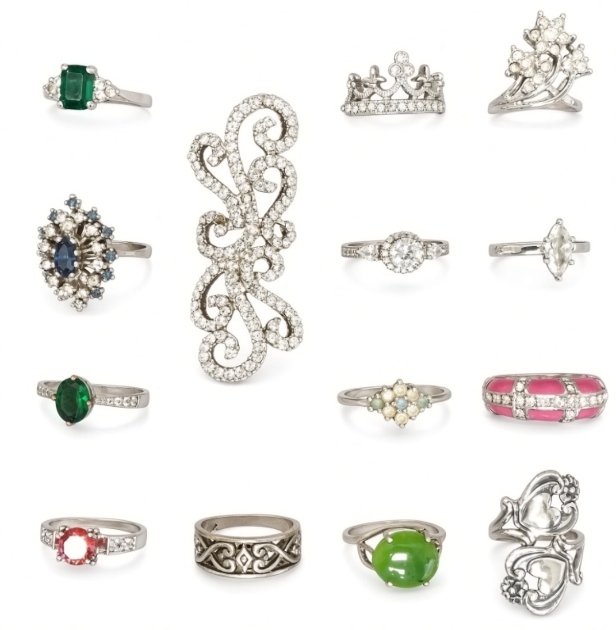 Vintage Silver-Tone Estate Rings