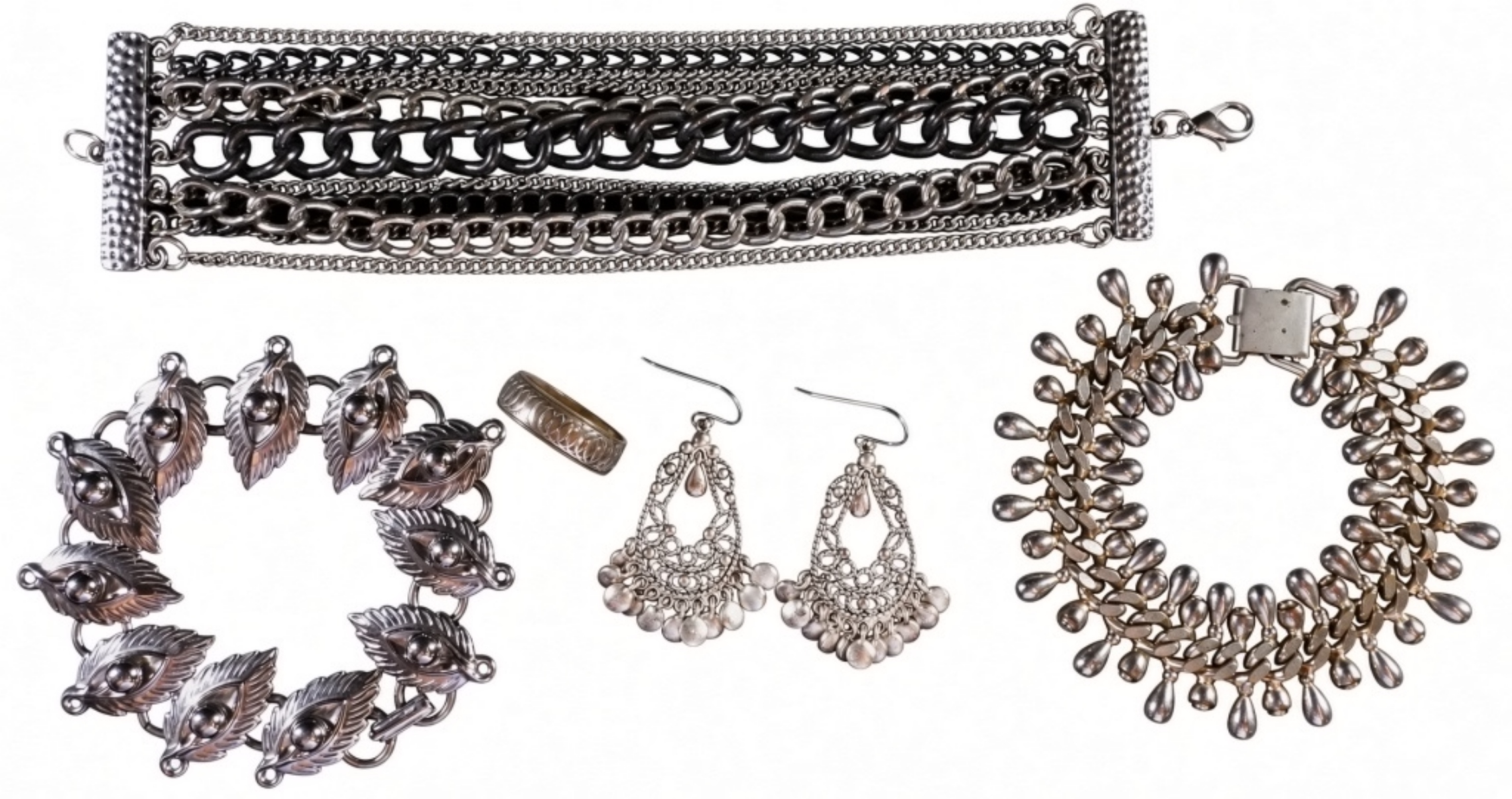 Vintage & Boho Silver-Tone Costume Jewelry Lot