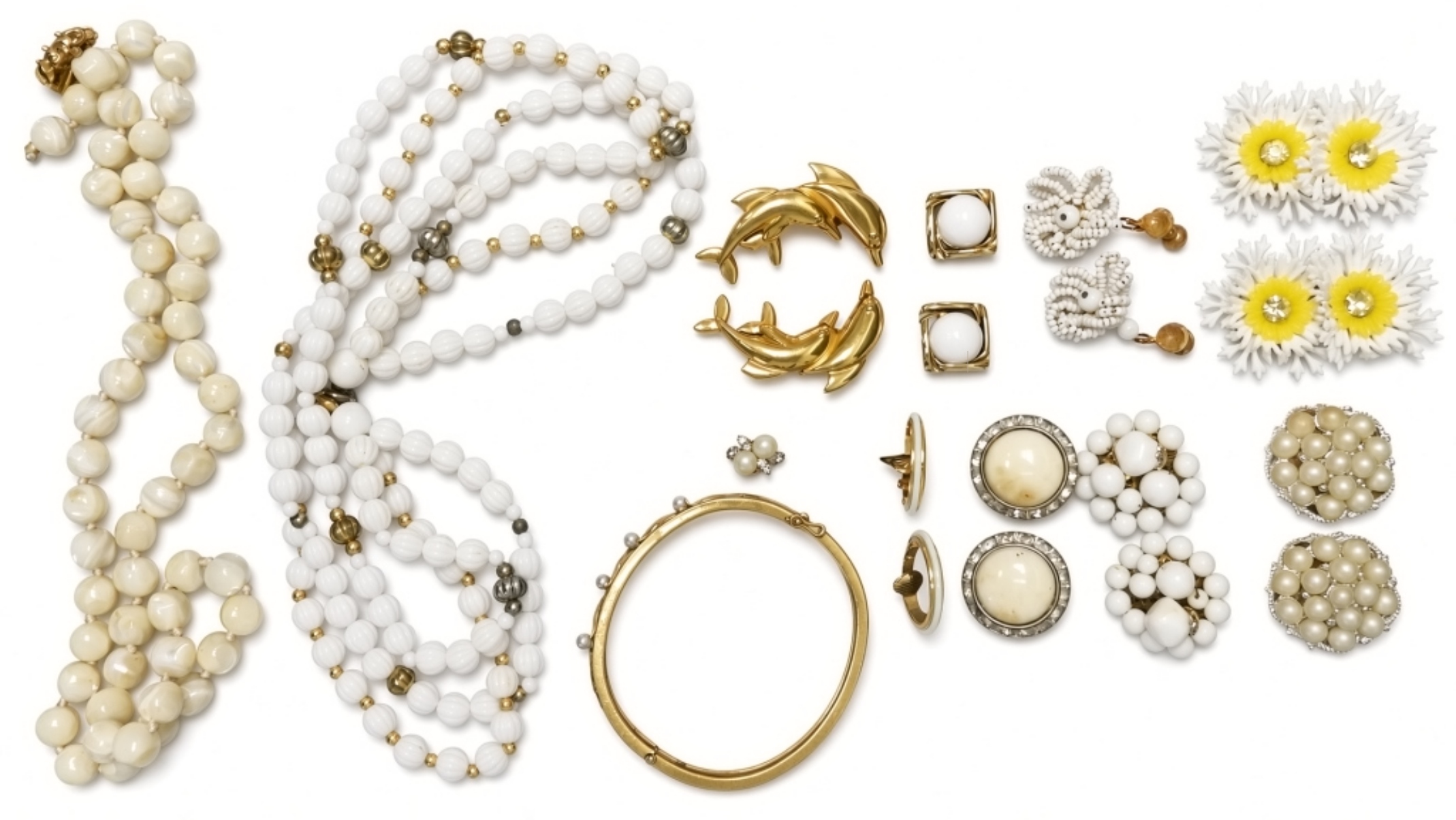 Mixed Beaded & Gold -Tone Jewelry Lot