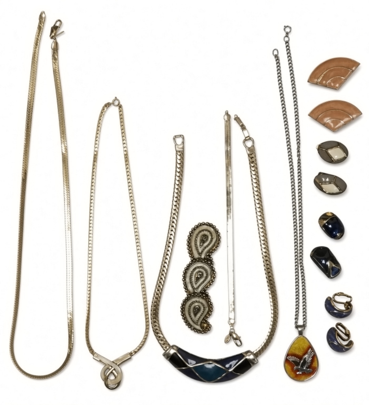 Enamel & Gold-Tone Jewerly Lot