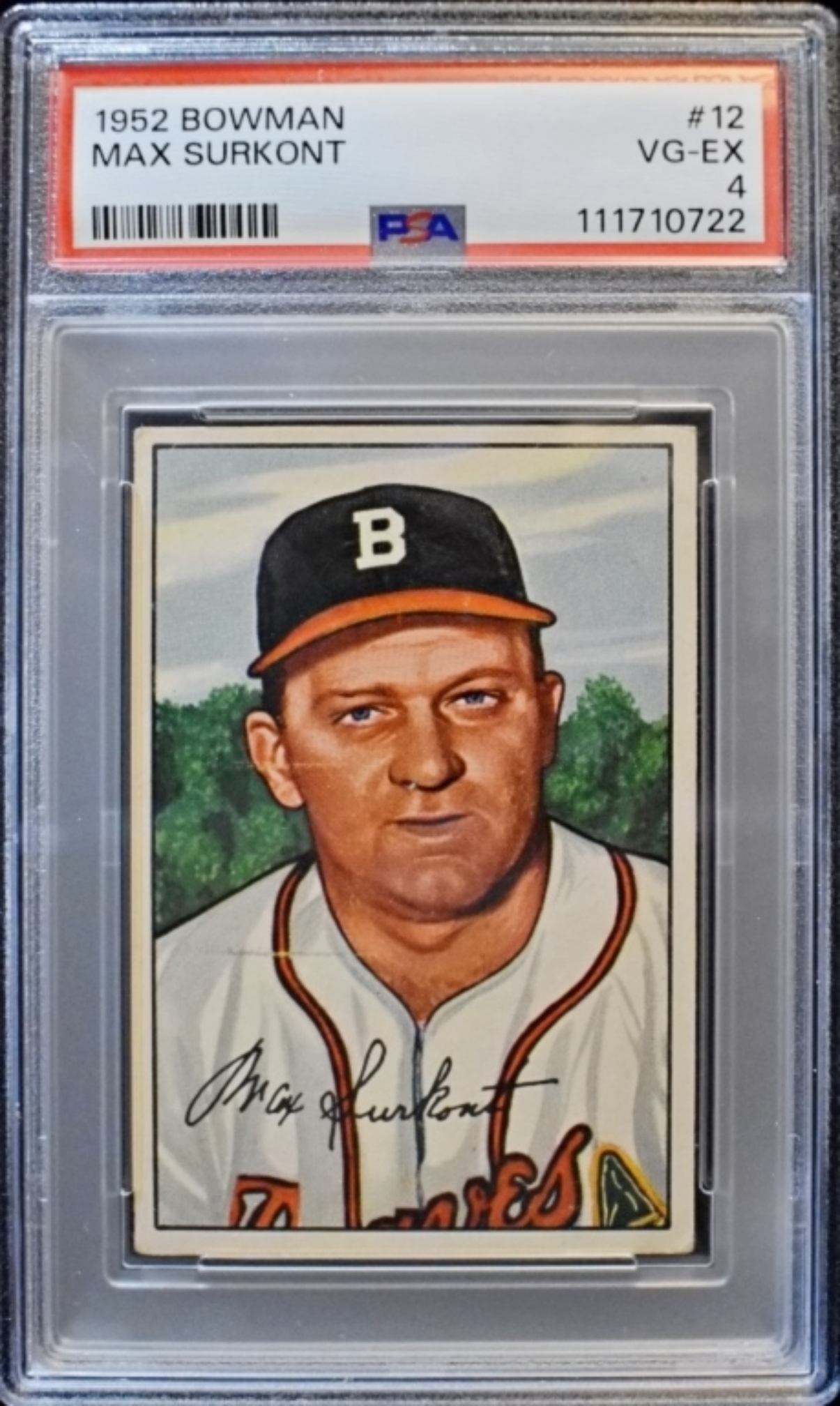 1952 Bowman #12 Max Surkont PSA 4