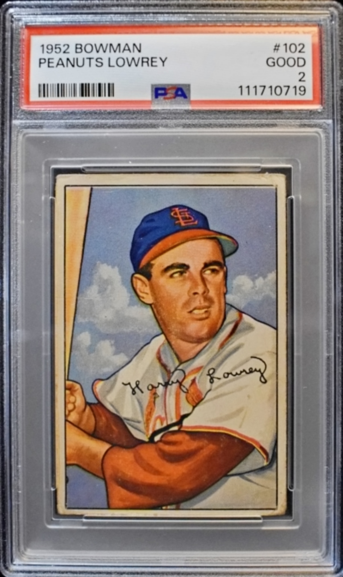 1952 Bowman #102 Peanuts Lowrey PSA 2