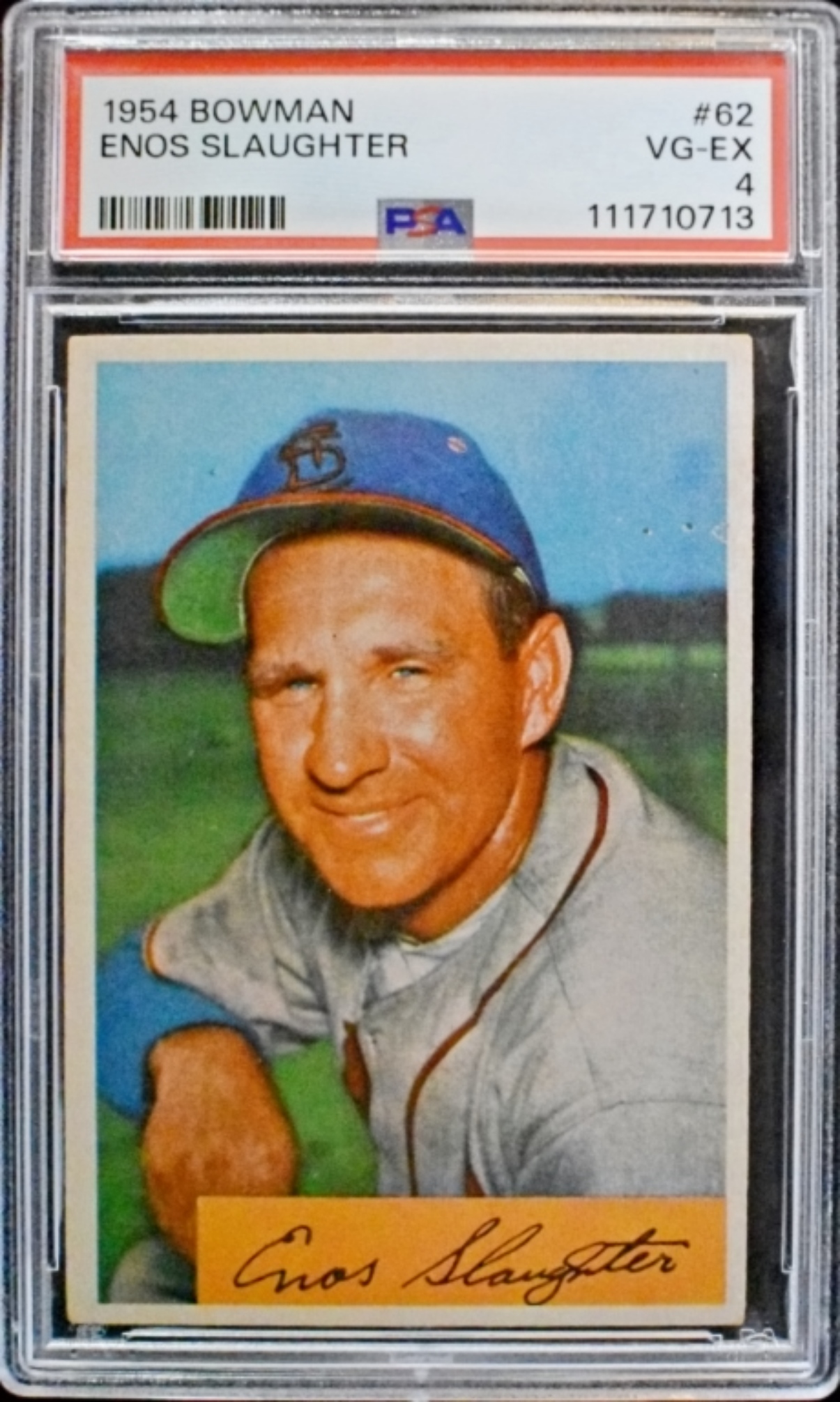 1954 Bowman #62 Enos Slaughter PSA 4