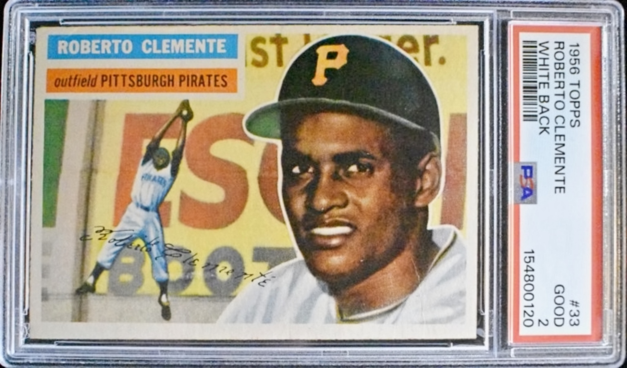 1956 Topps #33 Roberto Clemente PSA 2