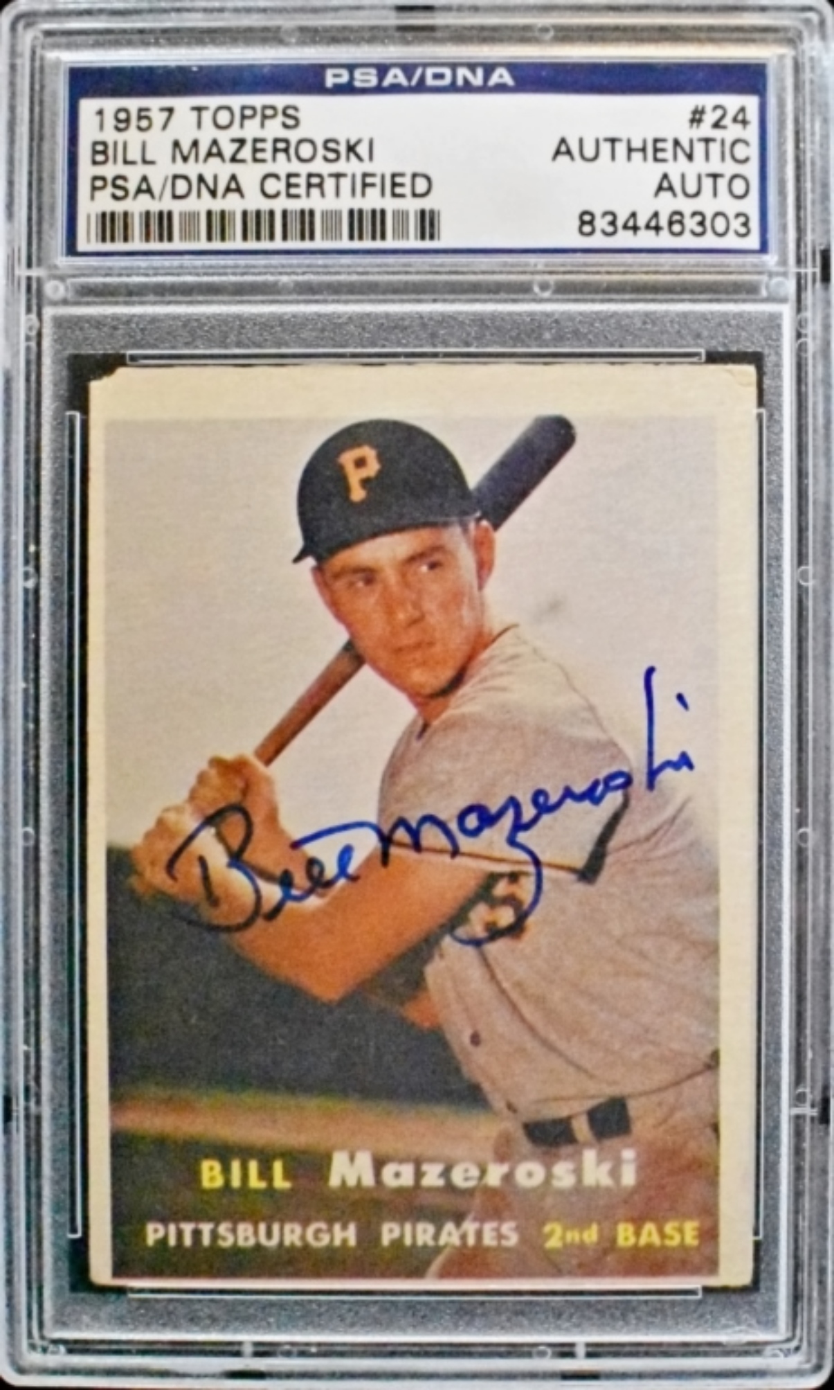 1957 Topps #24 Bill Mazeroski PSA/DNA Signed